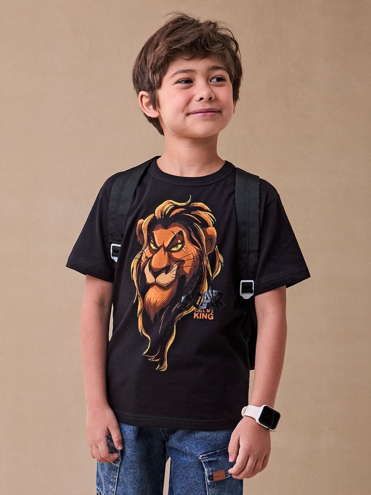 Infantil - Camiseta Preta com Estampa Scar