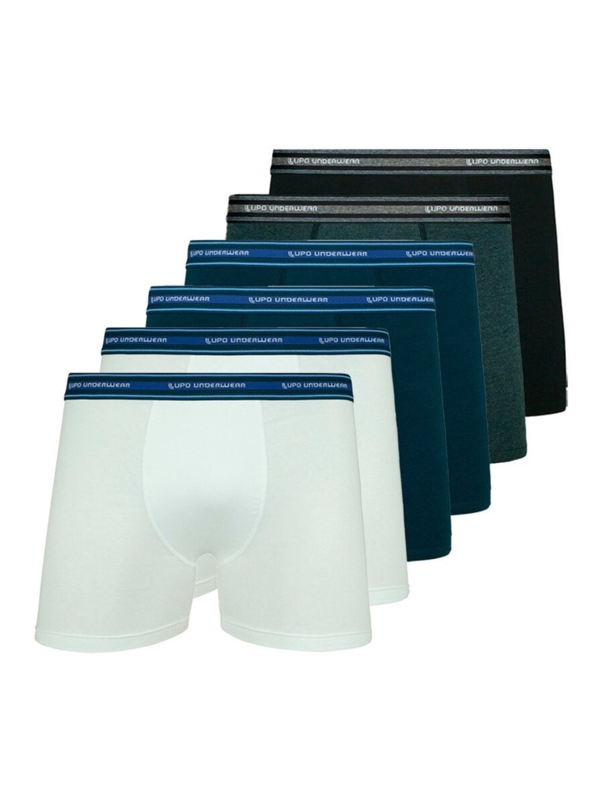 Kit com 6 Cuecas Boxer Lupo 523-088 Branco