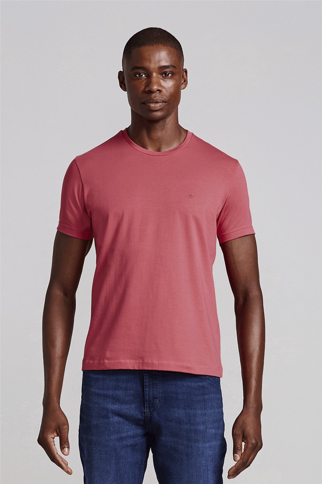 HIGHSTIL Camiseta Manga Curta Malha Básica Slim Fit - Tulipa