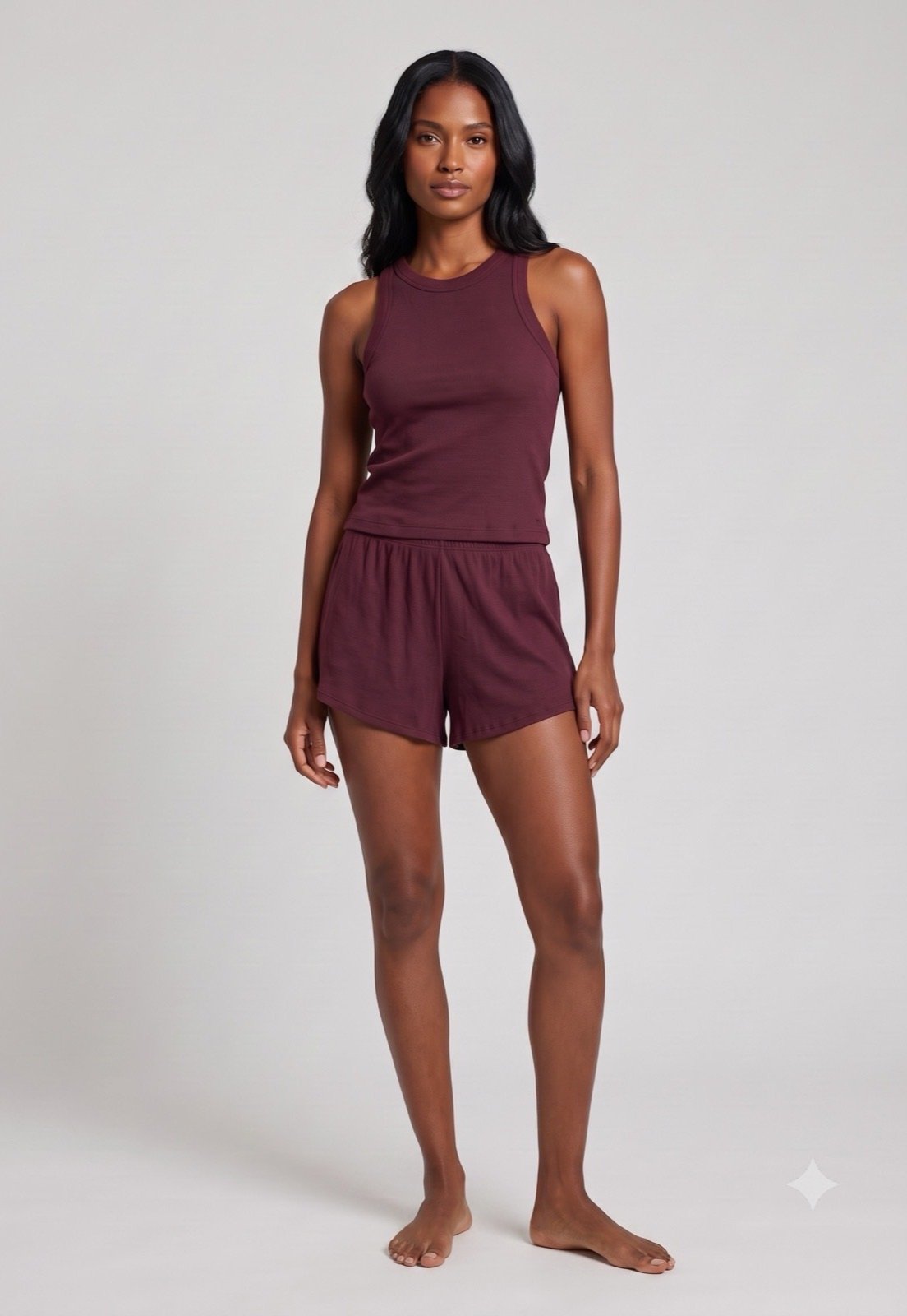 Conjunto Pijama Feminino Hering Top e Short Vinho
