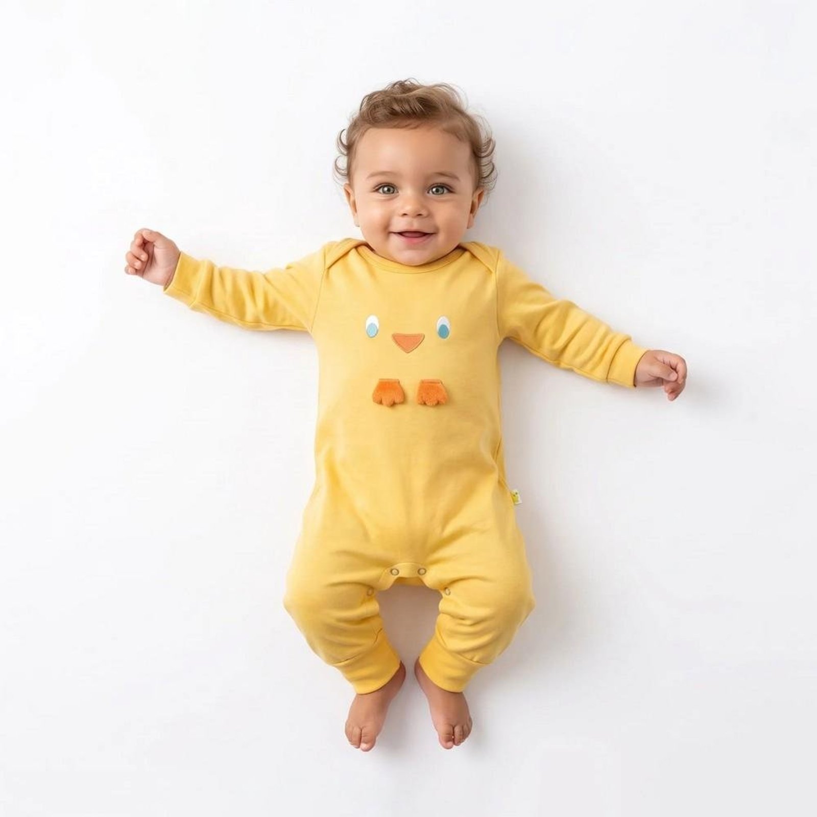 Infantil - Macacão Mesversário Alphabeto Amarelo