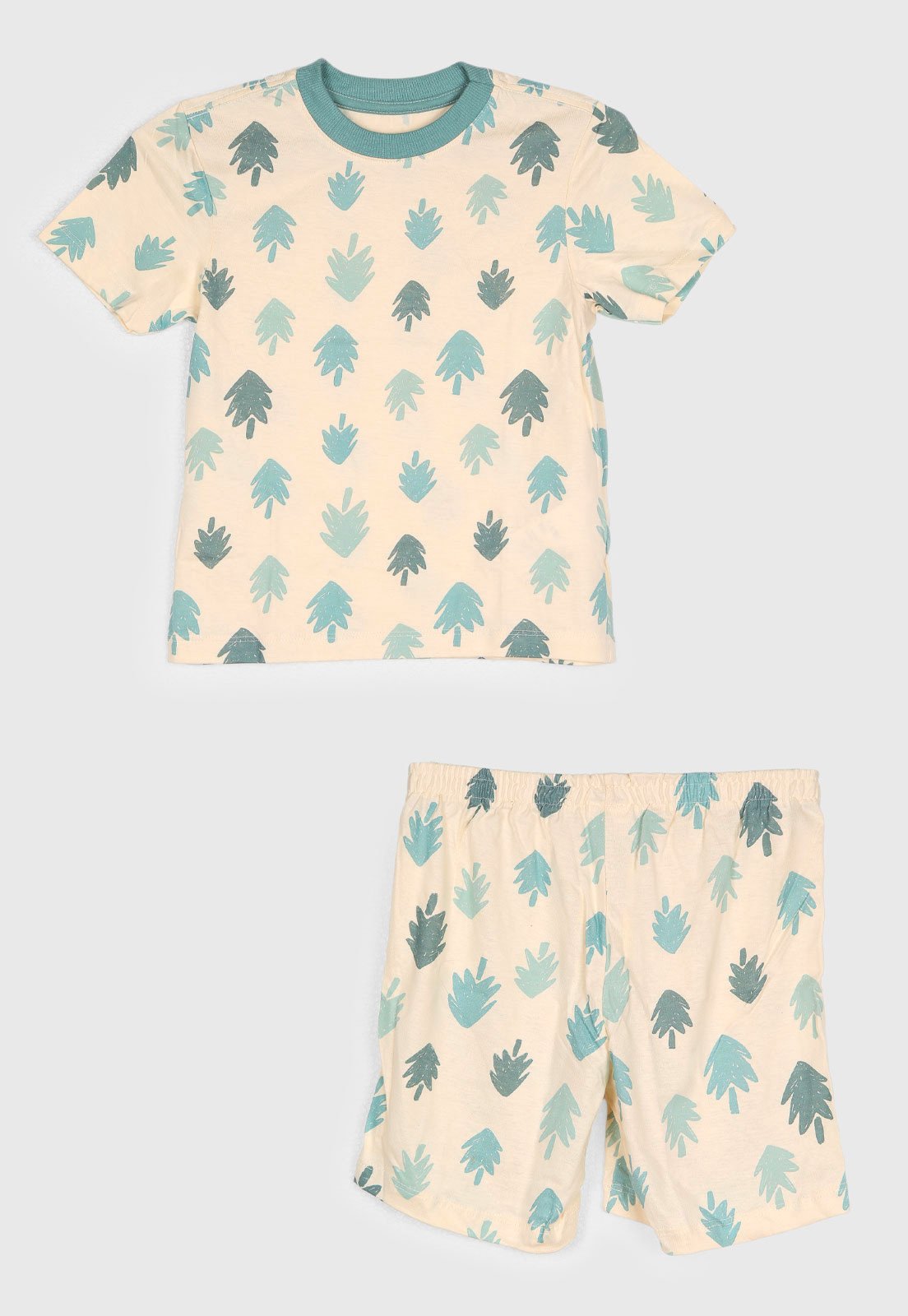 Conjunto Pijama Hering Estampa Folhas Bege