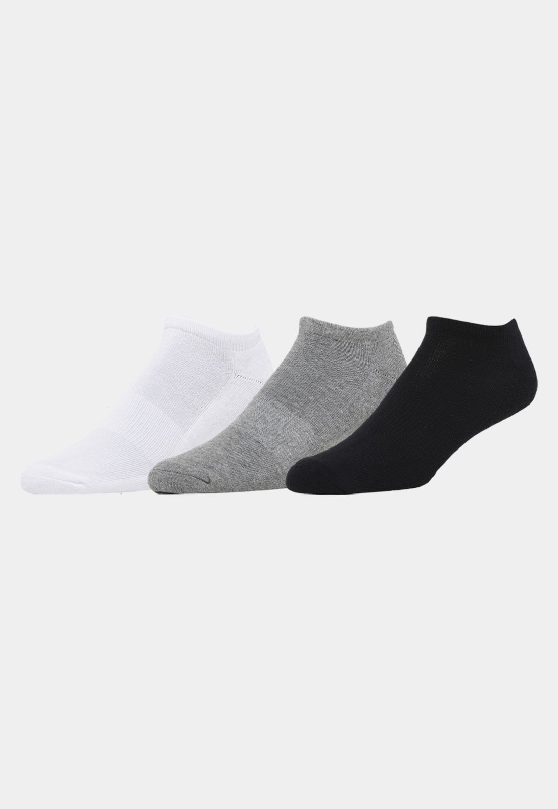 Kit 3 Pares de Meias Soquete Invisível 33 ao 39 Unissex Multicolorido