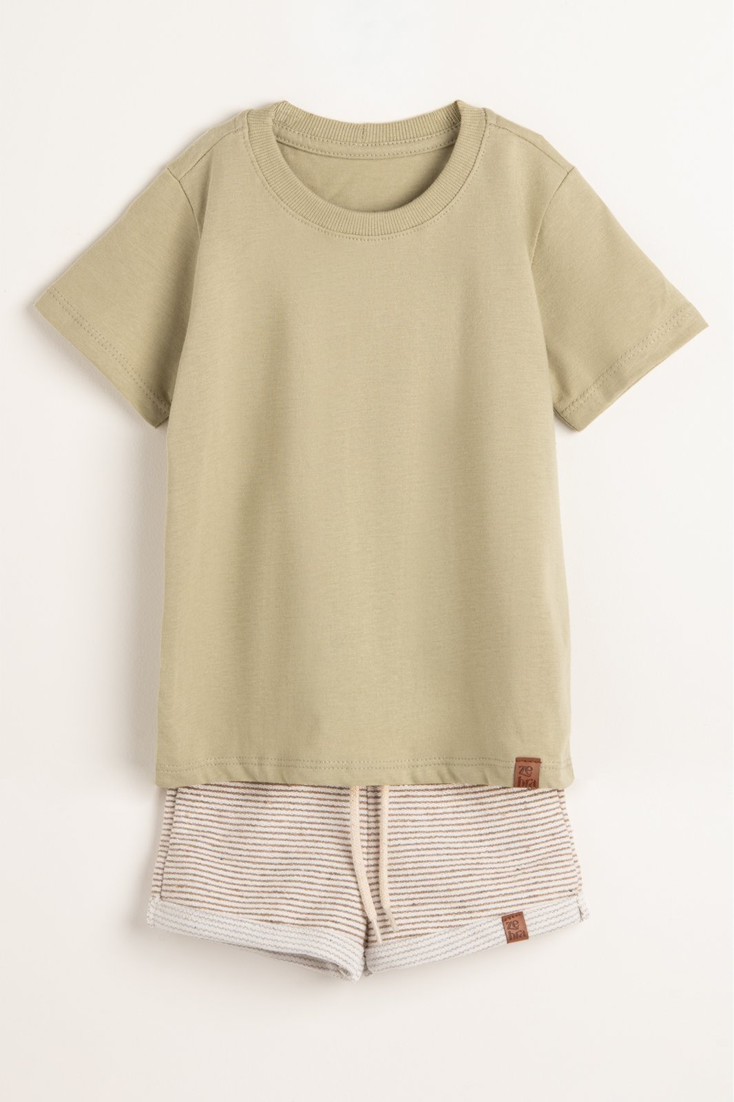 Infantil - Conjunto Unissex Com Camiseta e Short Verde Claro Zebra&Friends