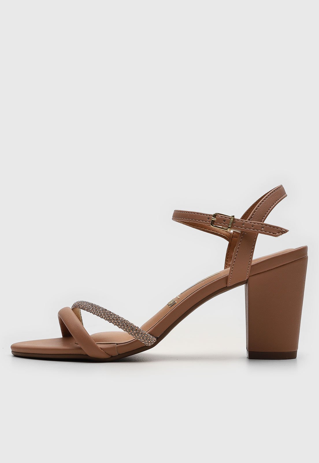 Sandália Slingback Vizzano Tira De Strass Marrom