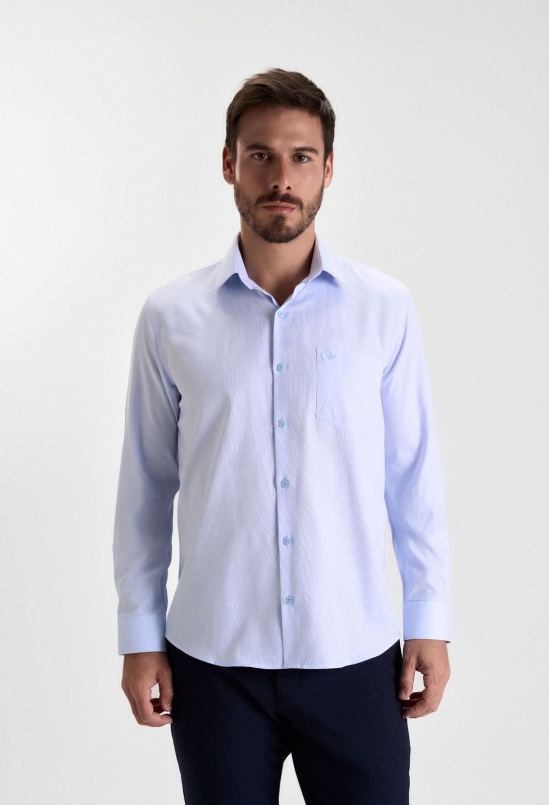 CAMISA DOCTHOS RELAXED FIT MANGA LONGA COM BOLSO 057 Azul Claro G2