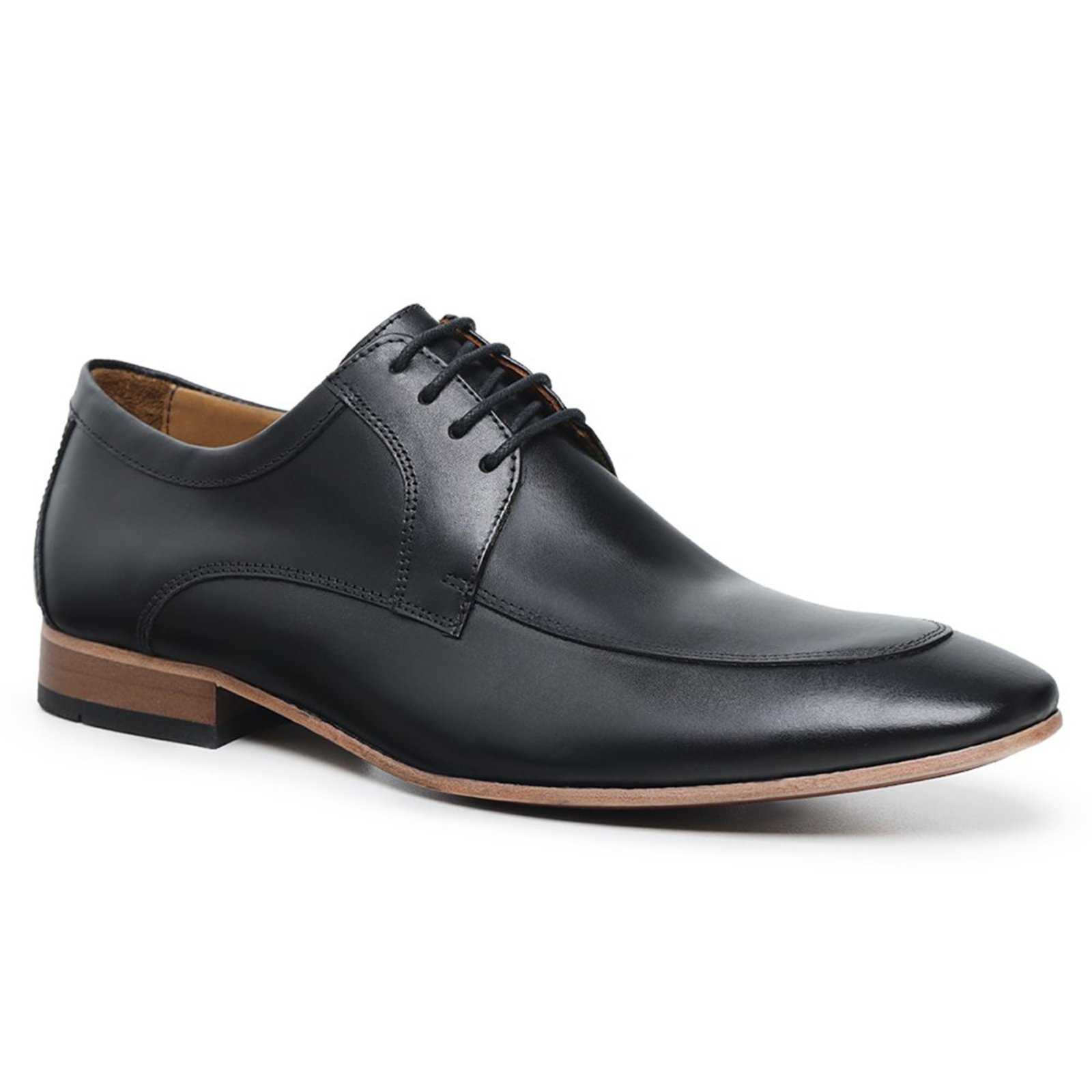Sapato Derby Social Masculino Malbork Couro Preto Sola Couro 58878P