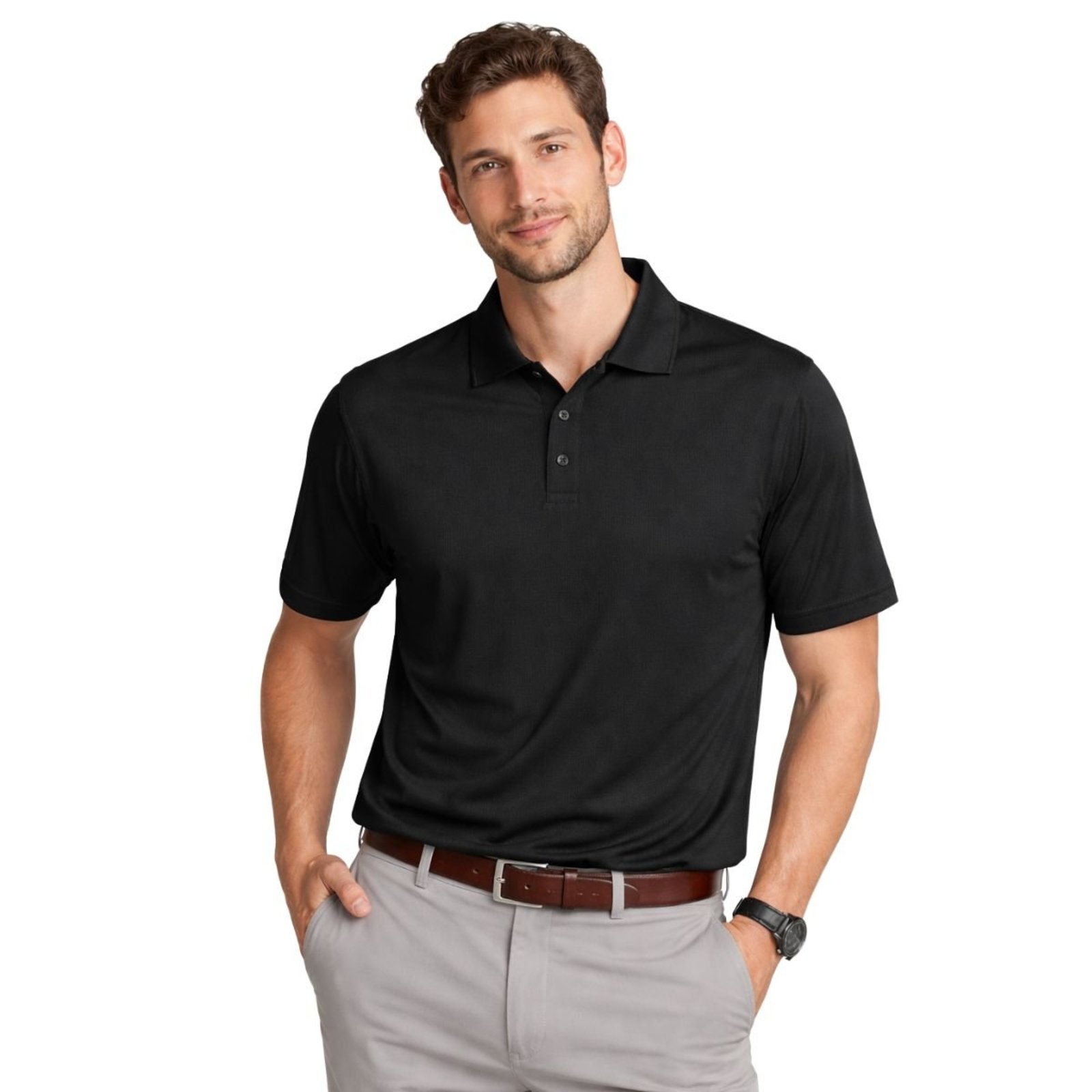 Camisa Polo Masculina Poliamida Elastano Premium Preto