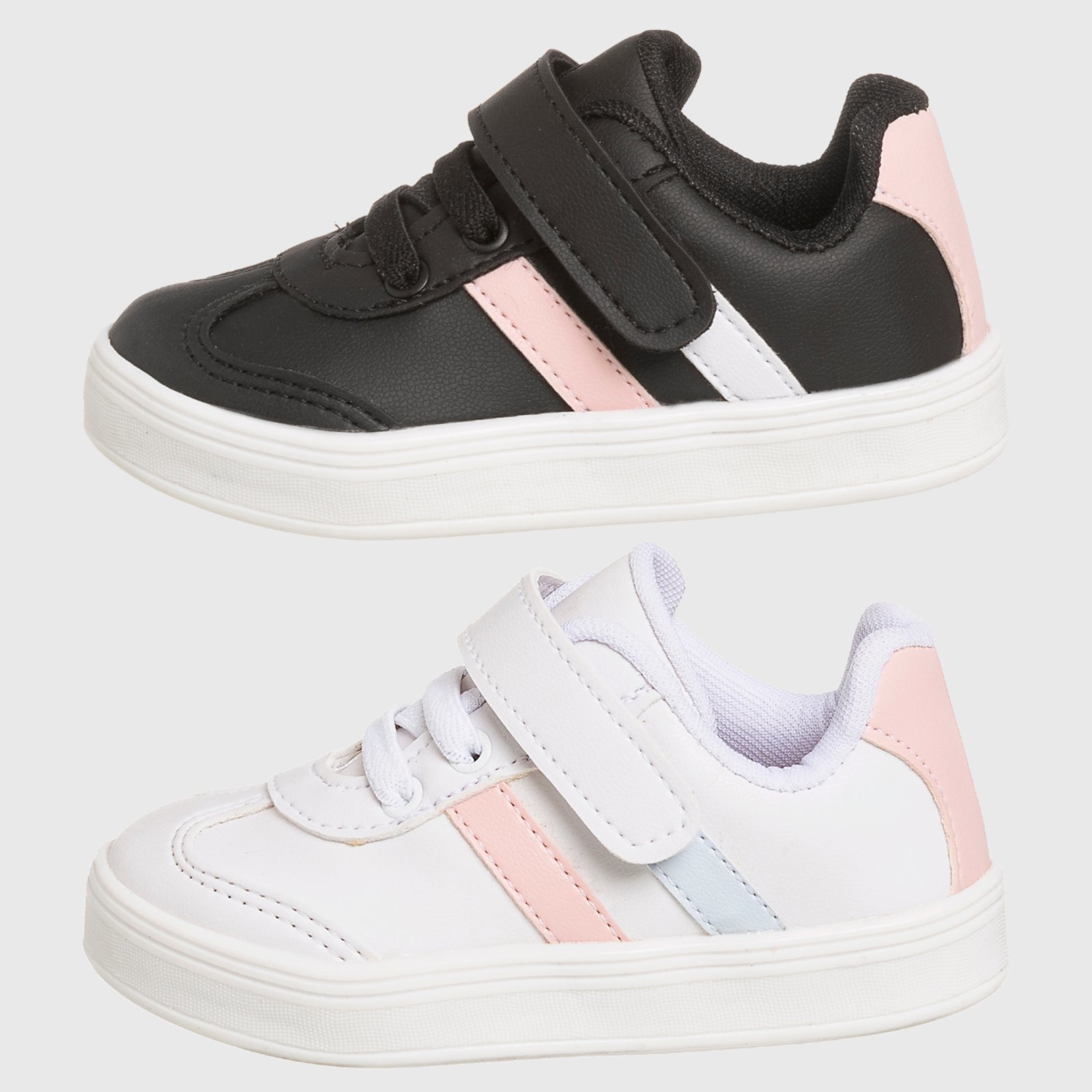 Infantil - Kit 2 Tênis Tininha Menina Casual Branco e Preto