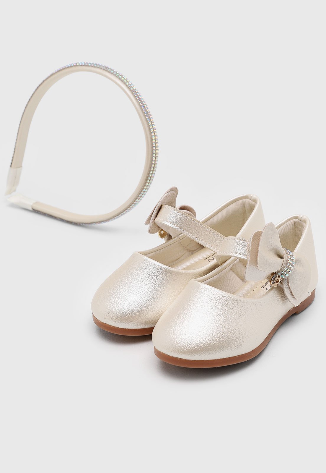 Vista 2 Infantil - Sapatilha Klin Princesa Laço Off-White off-white white Klin off-white white