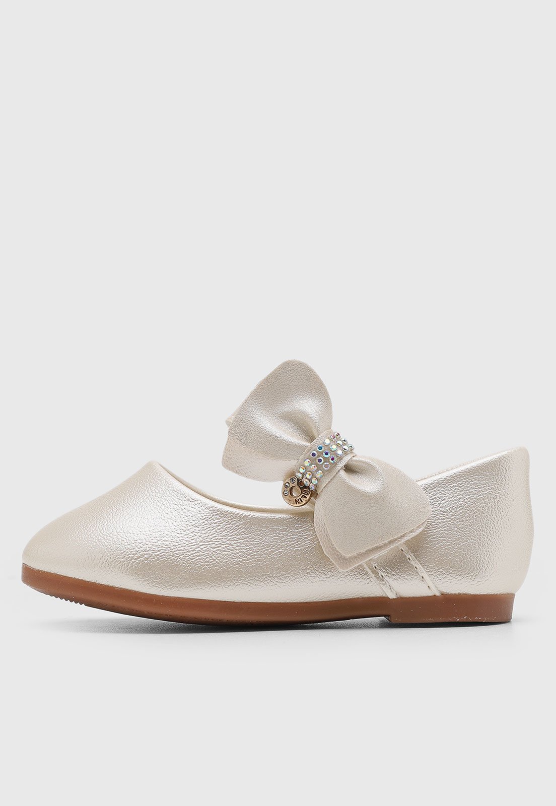 Vista 3 Infantil - Sapatilha Klin Princesa Laço Off-White off-white white Klin off-white white