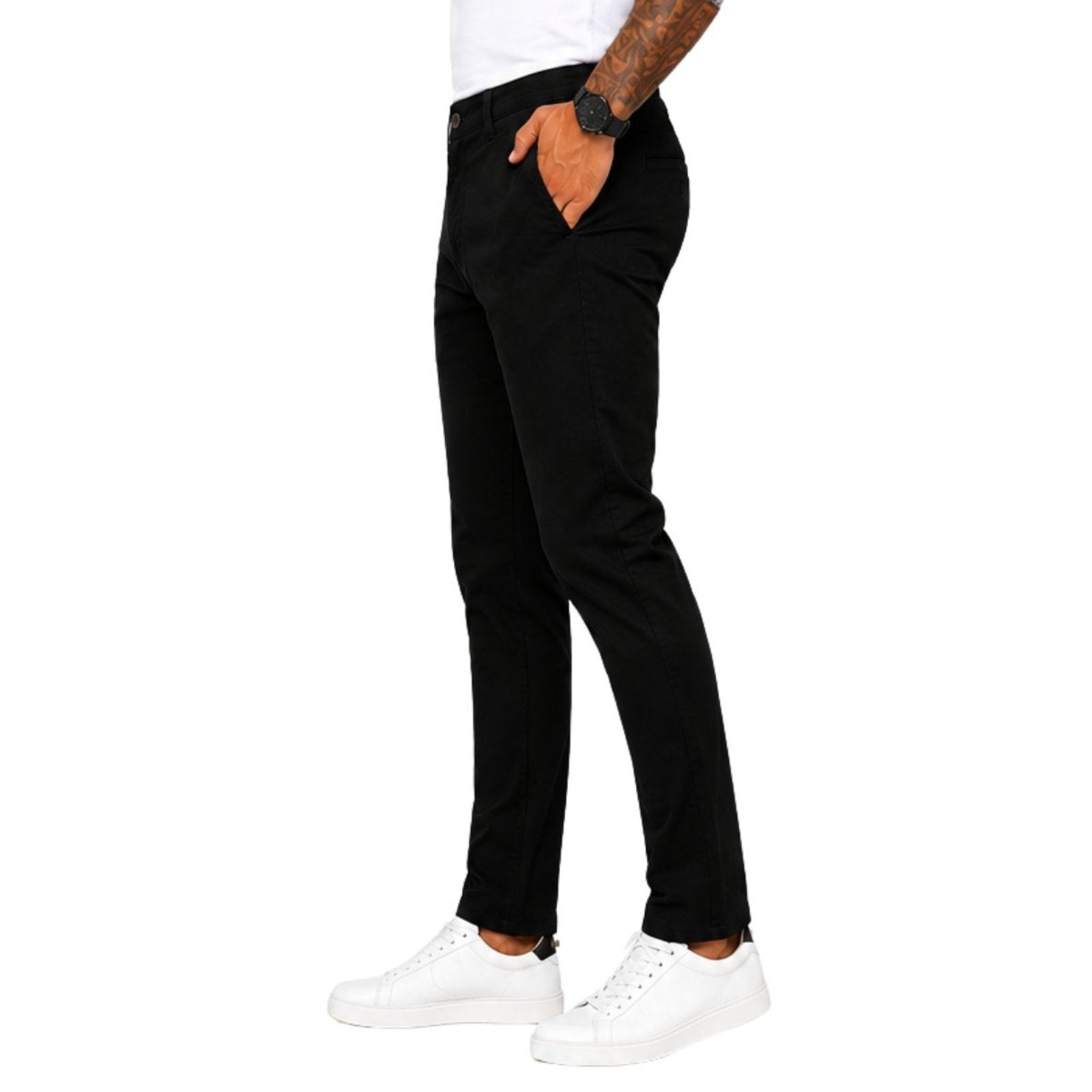 Calça Masculina Slim em Sarja Premium Casual Conforto e Elegância Preto