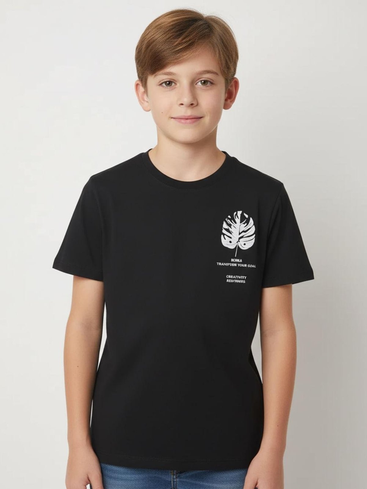 Infantil - Camiseta Oversized Juvenil Para Menino - PRETO