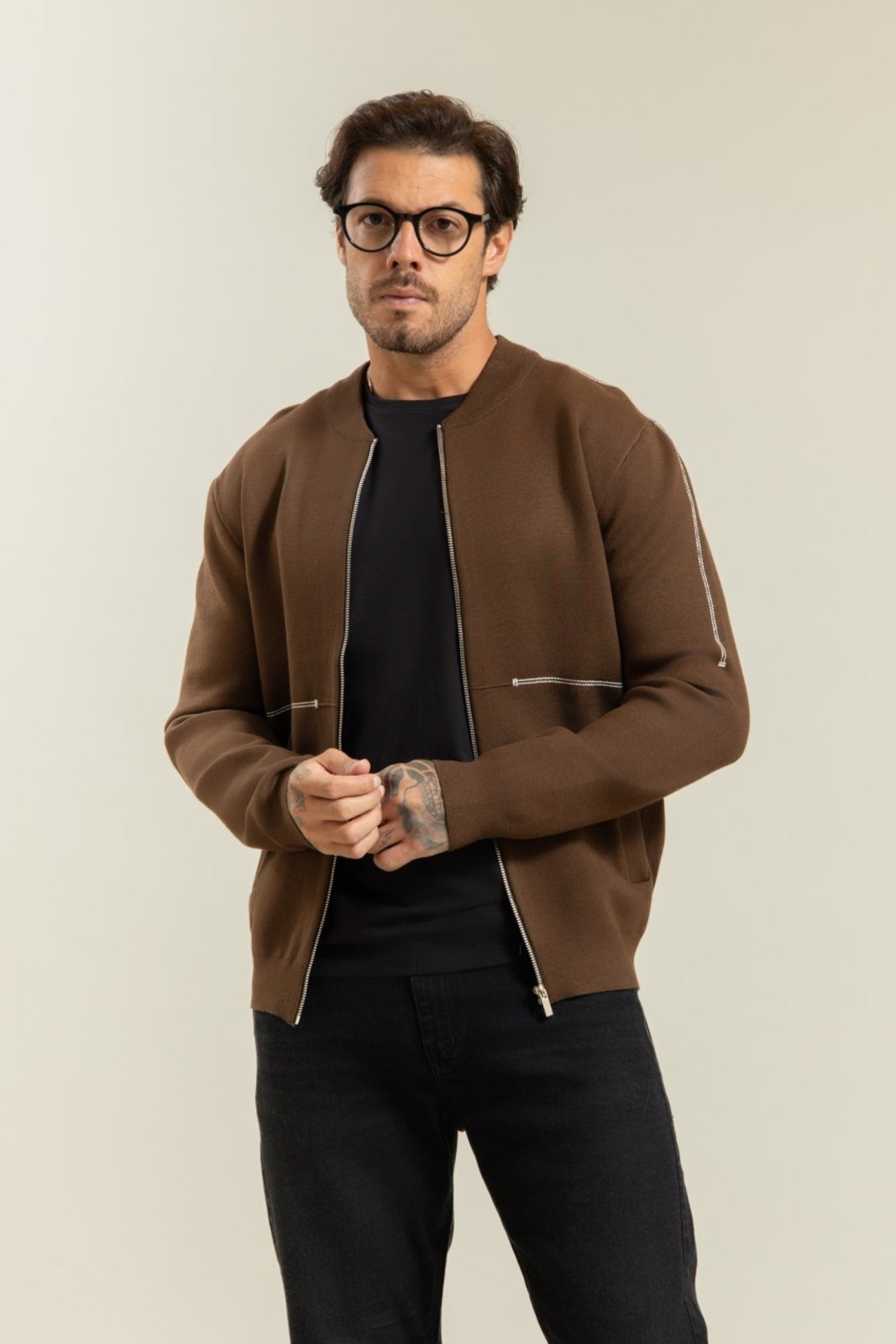 Jaqueta Tricot Bomber Masculina em Viscose Militar Dialogo