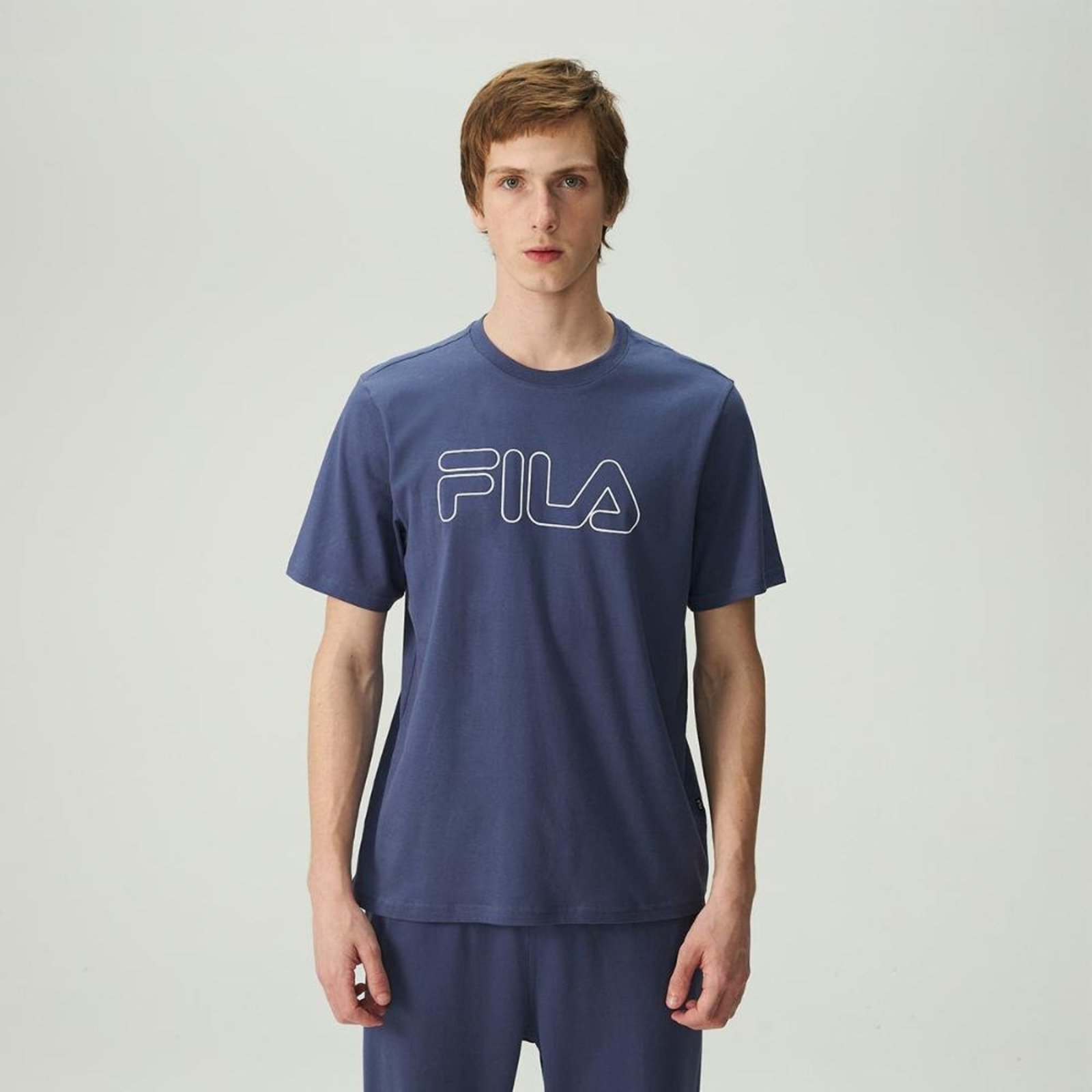 Camiseta Fila Regular Letter Outline Masculina Incolor