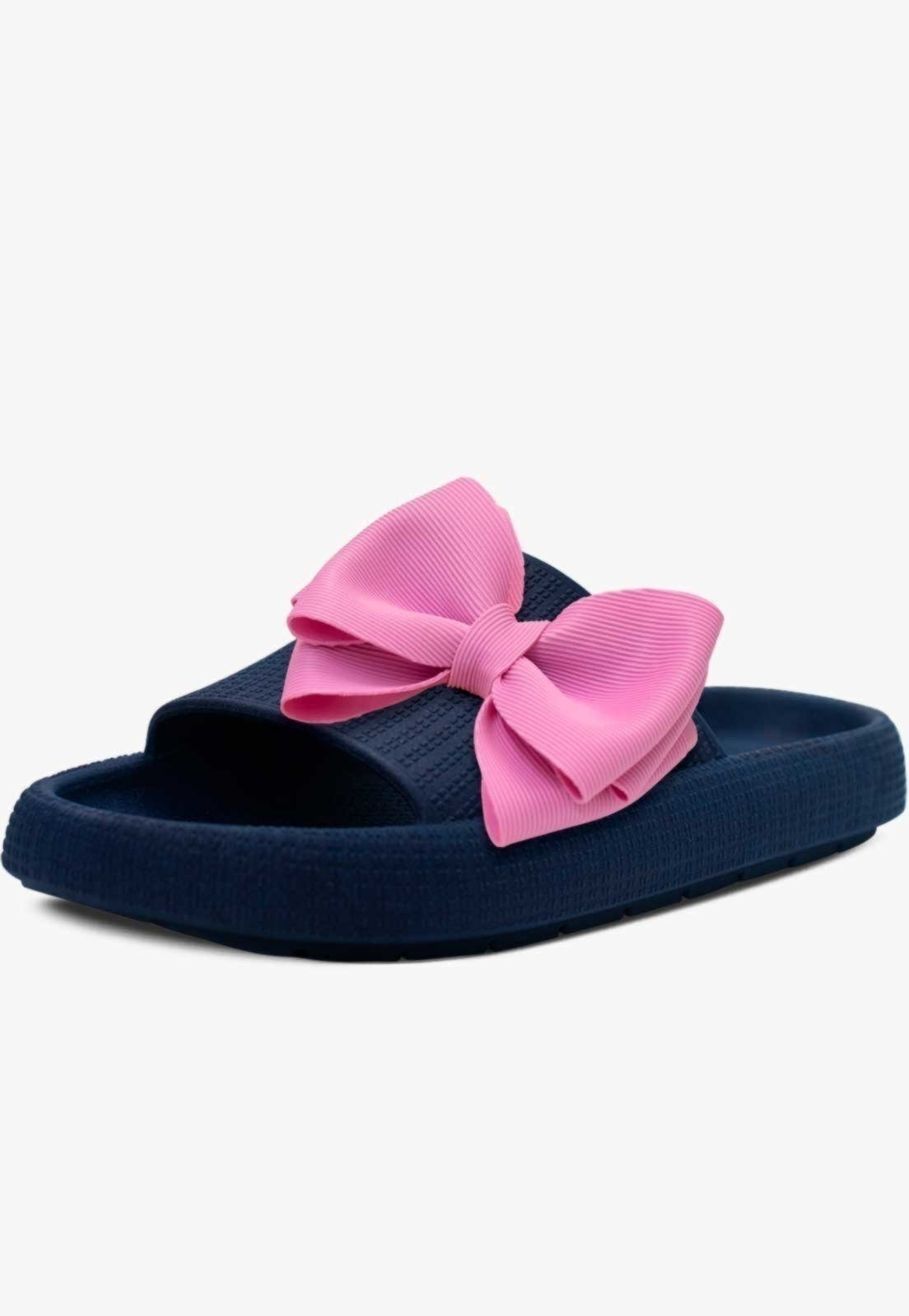 Infantil – Chinelo Nuvem Feminina Pópidi Menina Laço Azul Marinho