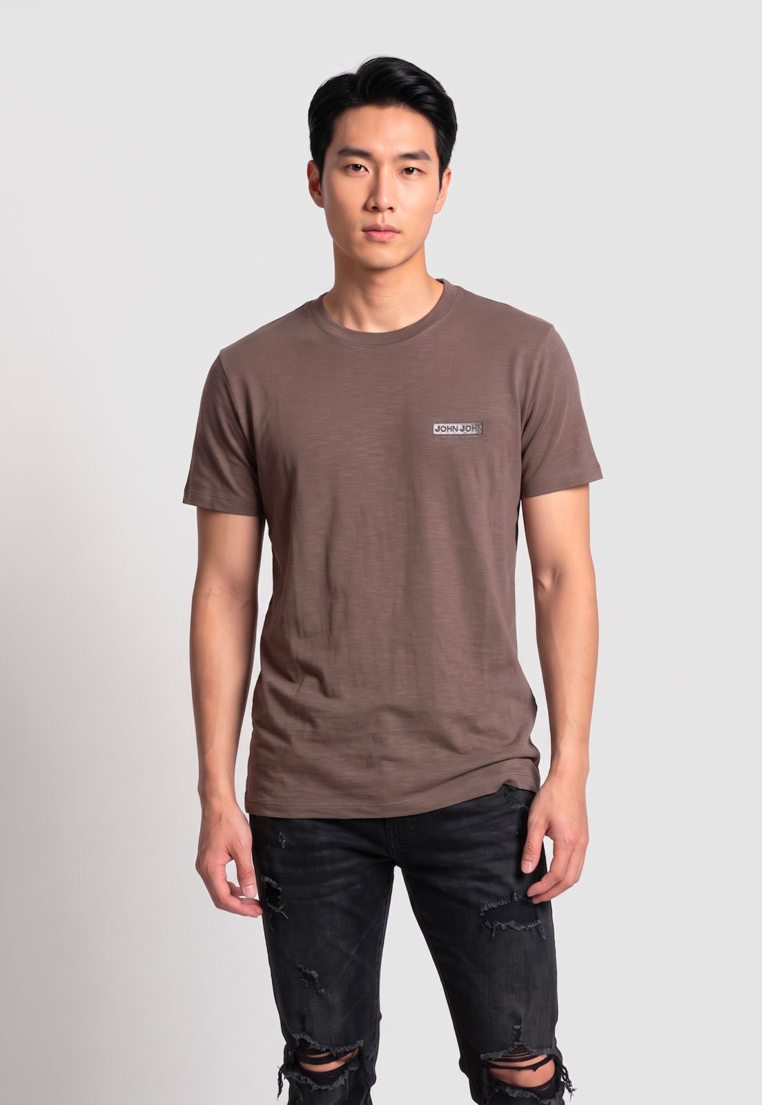 Camiseta Masculina John John Decote Redondo Marrom