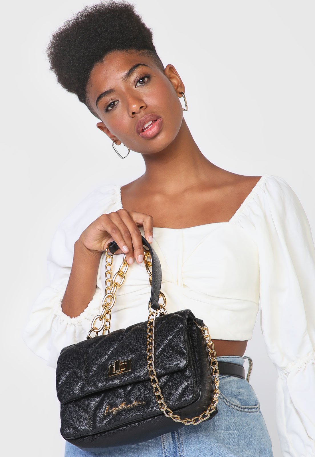Bolsa Luiza Barcelos Matelassê Preta