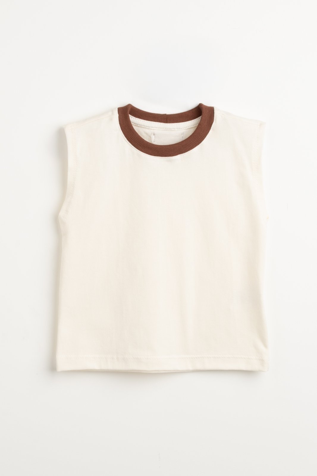 Infantil - Regata Masculina Despojada Detalhe Gola Cotton Creme Zebra&Friends
