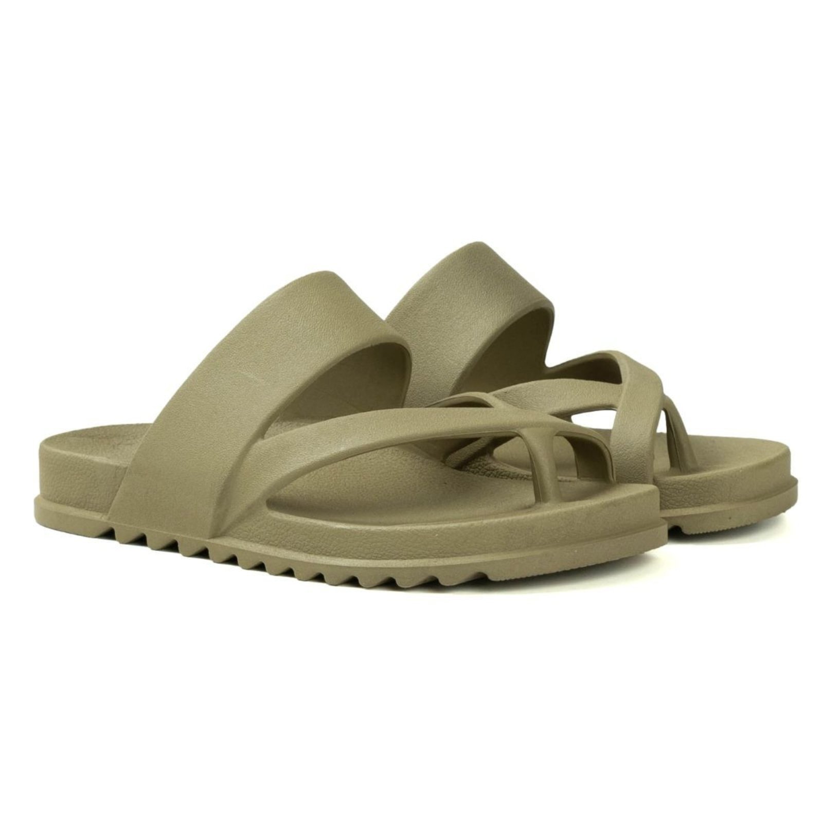 Chinelo Feminino Veritimo Papete Nuvem Slide De Dedo Sandália Casual Conforto Verde Militar
