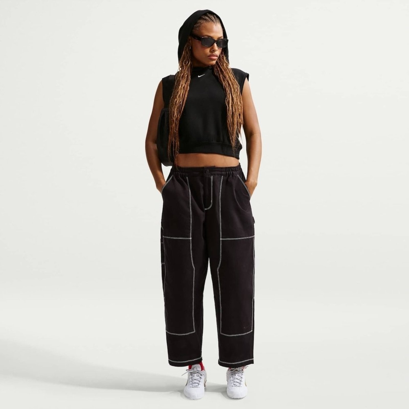 Vista 2 Calça Nike Sportswear Street Carpenter Feminina preto Nike preto