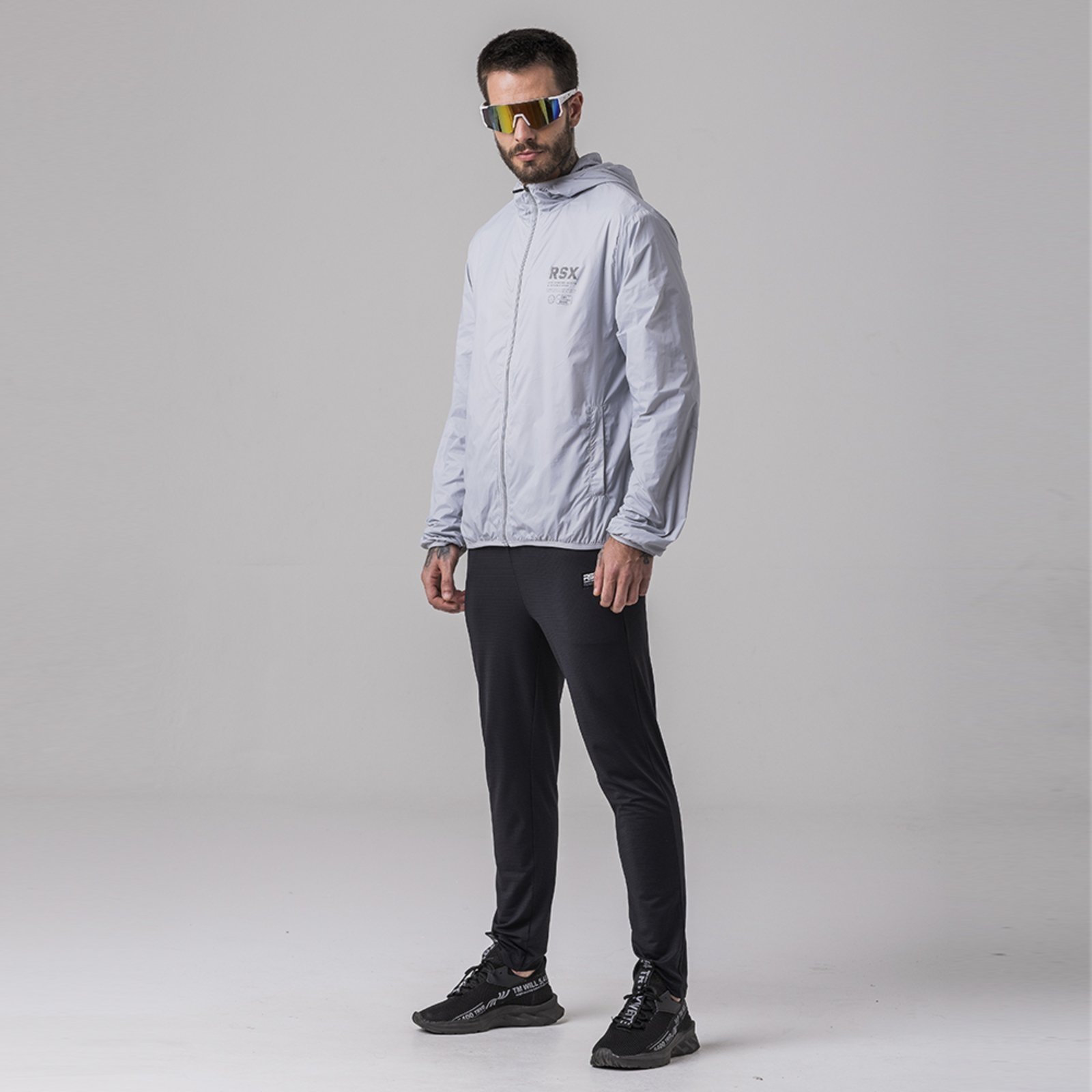 Jaqueta Windbreaker Masculina Rock e Soda Cinza