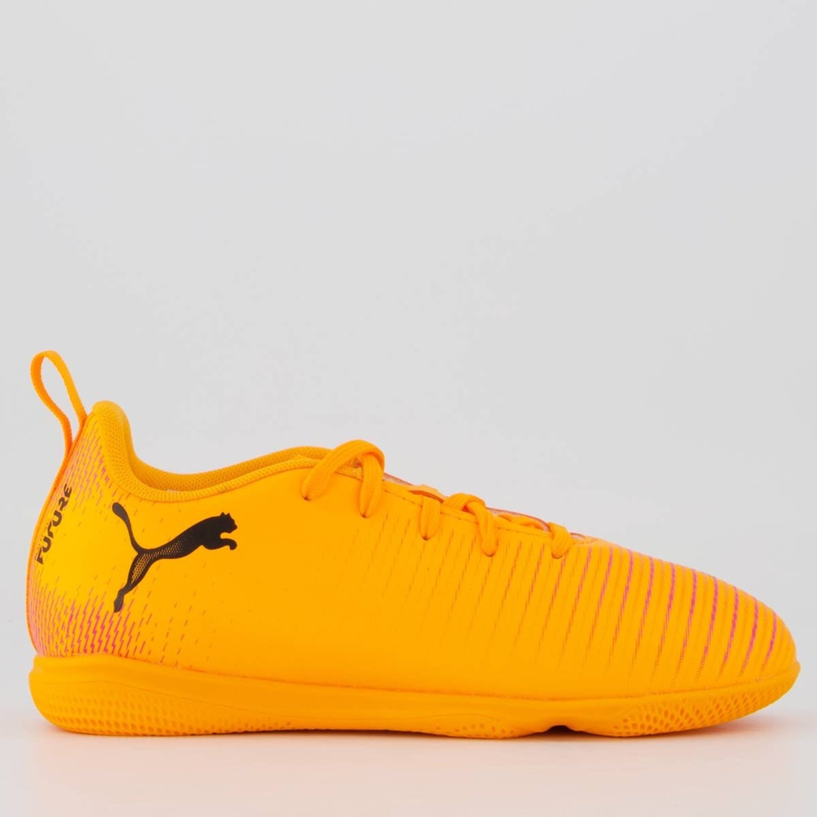 Chuteira Puma Future 8 Play Futsal Juvenil Laranja