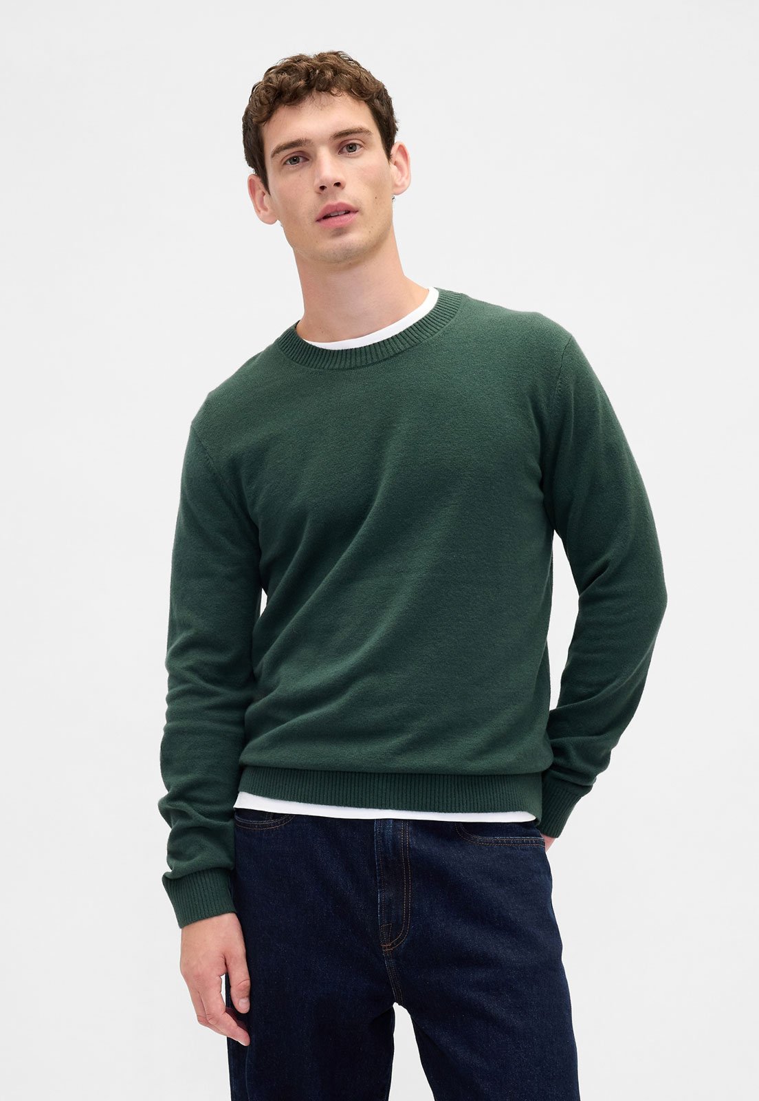 Suéter Masculino GAP Gola Careca Verde Escura