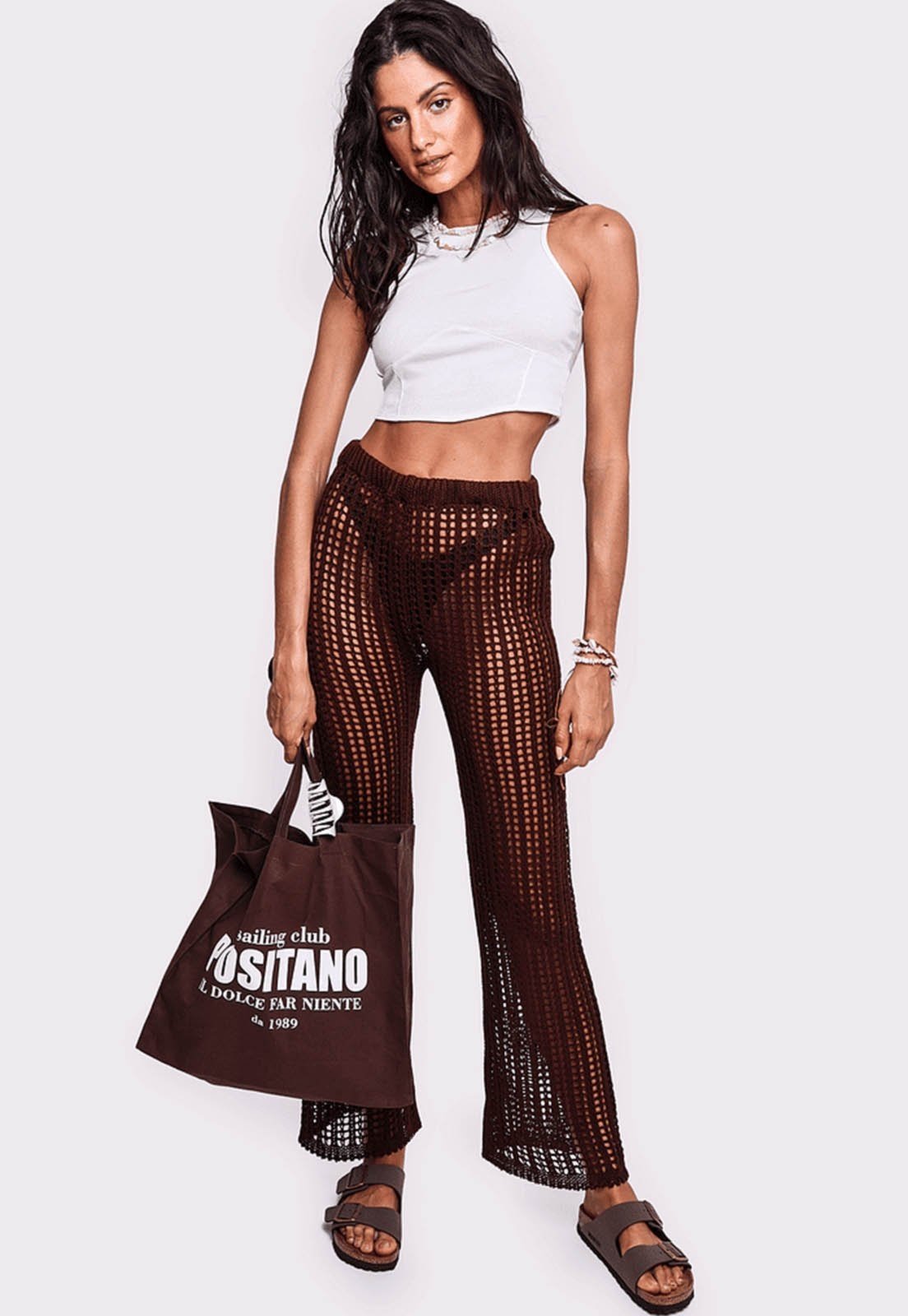 calça tricô marrom búzios Mundo Lolita