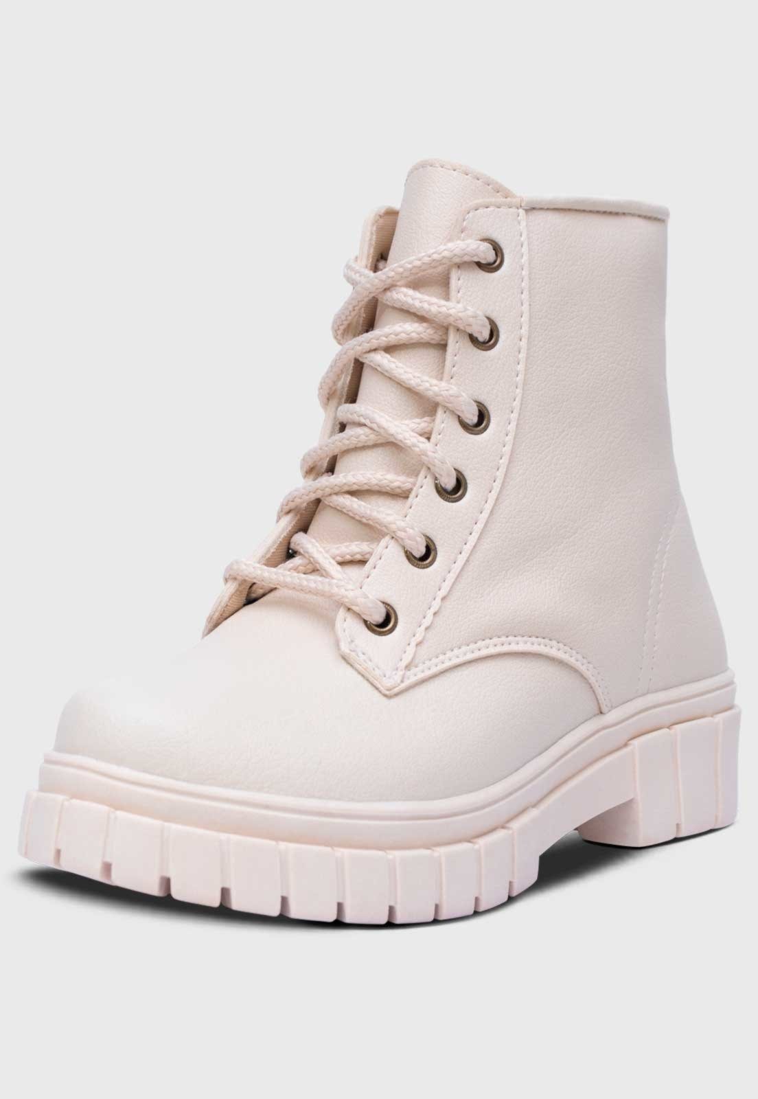 Infantil – Bota Coturno Popidi Menina Tratorado Off White