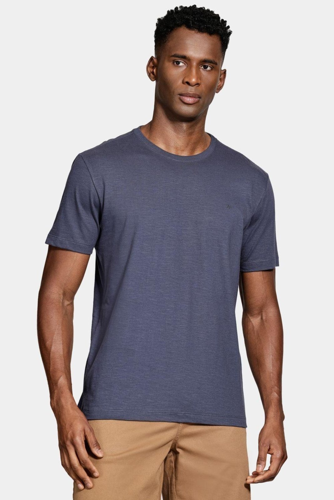 Camiseta Aramis Algodão Flamê Manga Curta Marinho