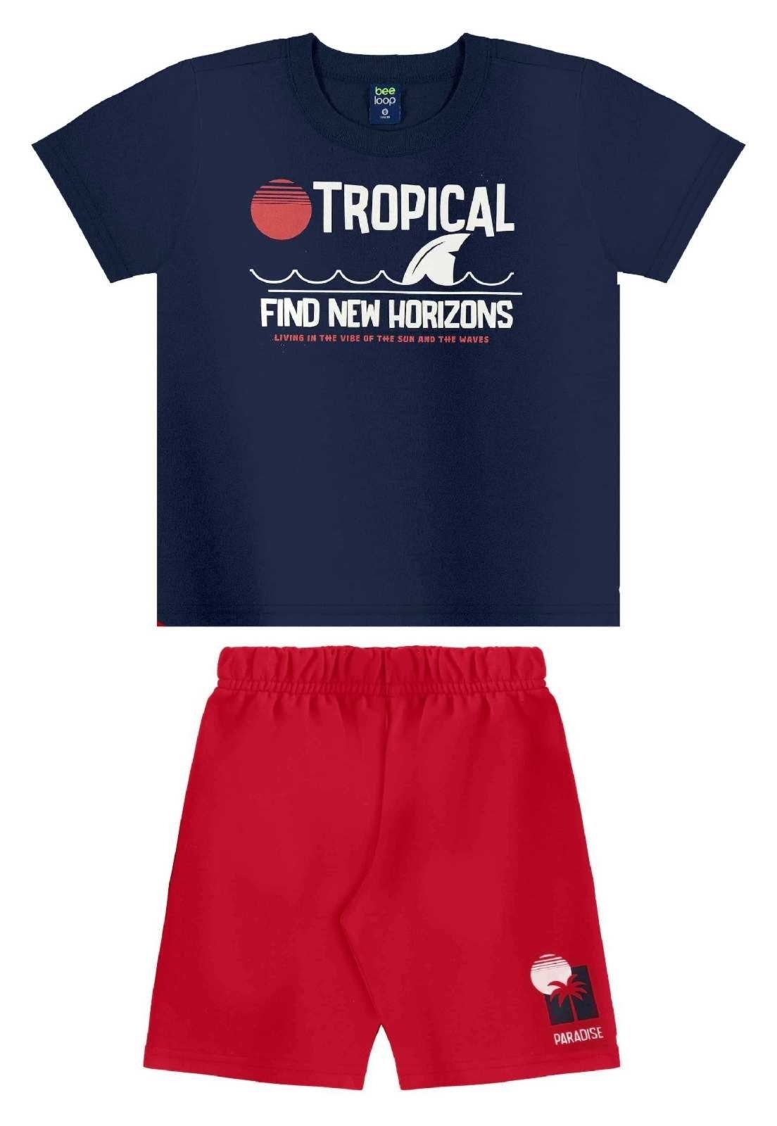 Vista 3 Infantil - Conjunto Camiseta e Bermuda Bee Loop azul Bee Loop azul