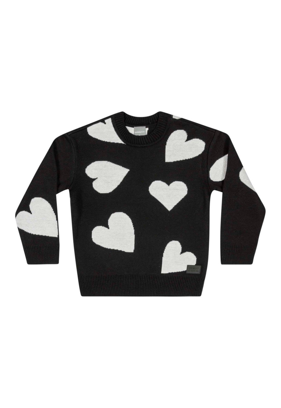 Infantil – Blusão em Tricô Menina Quimby Preto