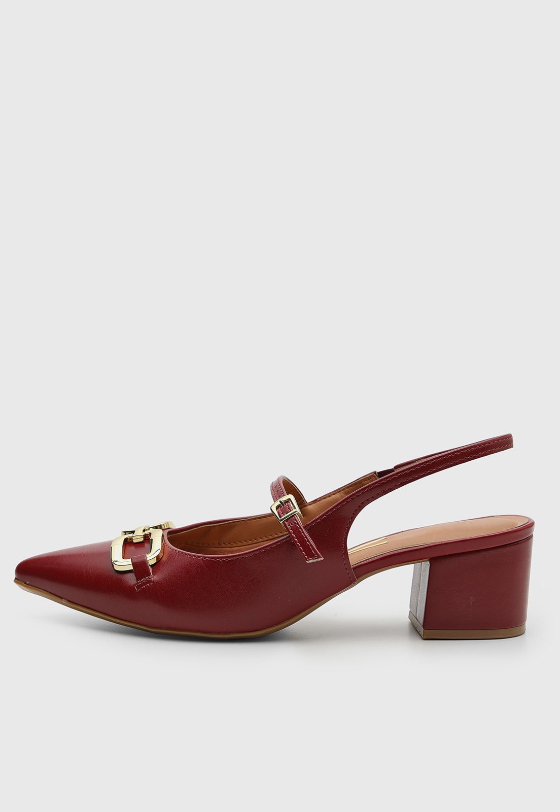 Scarpin Feminino Vizzano Slingback Salto Baixo Vinho