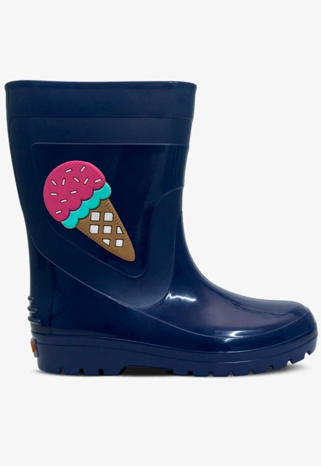 Vista 3 Infantil - Bota Galocha Feminina Pópidi Sorvete Marinho azul marinho Pópidí azul marinho