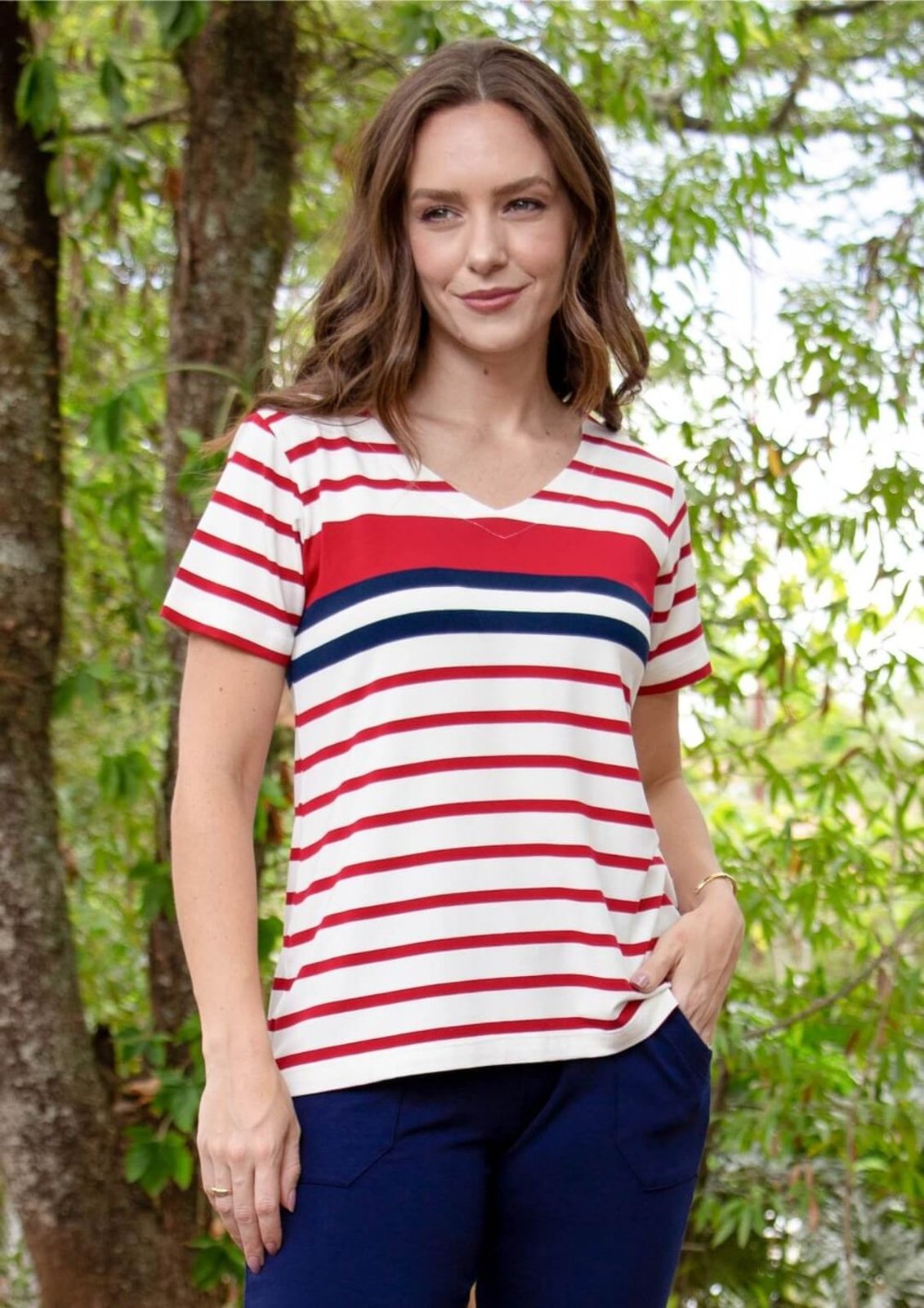Blusa Pau a Pique Listrada Vermelho VERMELHO – PP Pau a Pique