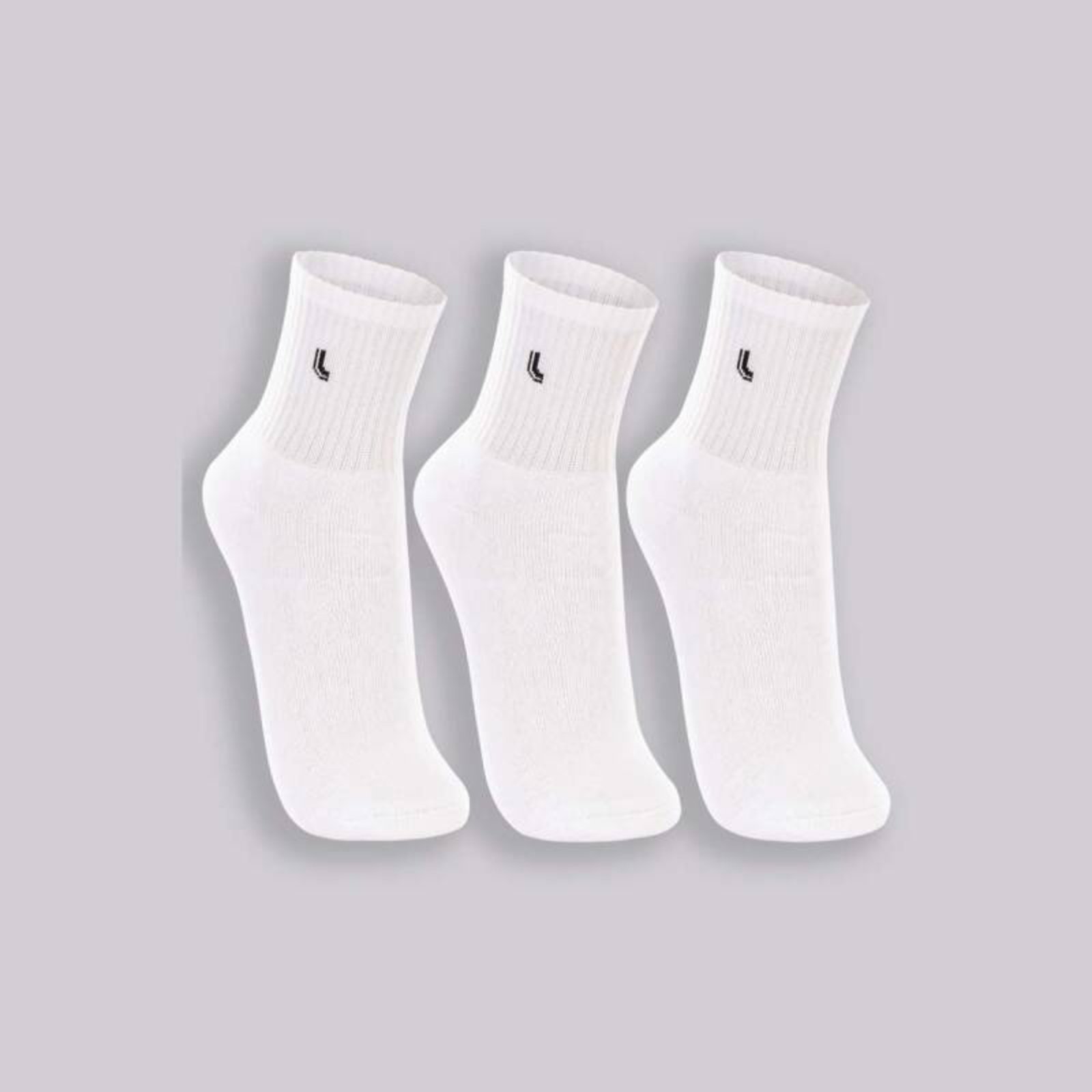 Vista 2 Kit Meia Lupo 3 Pares Adulto - Unissex branco Lupo branco