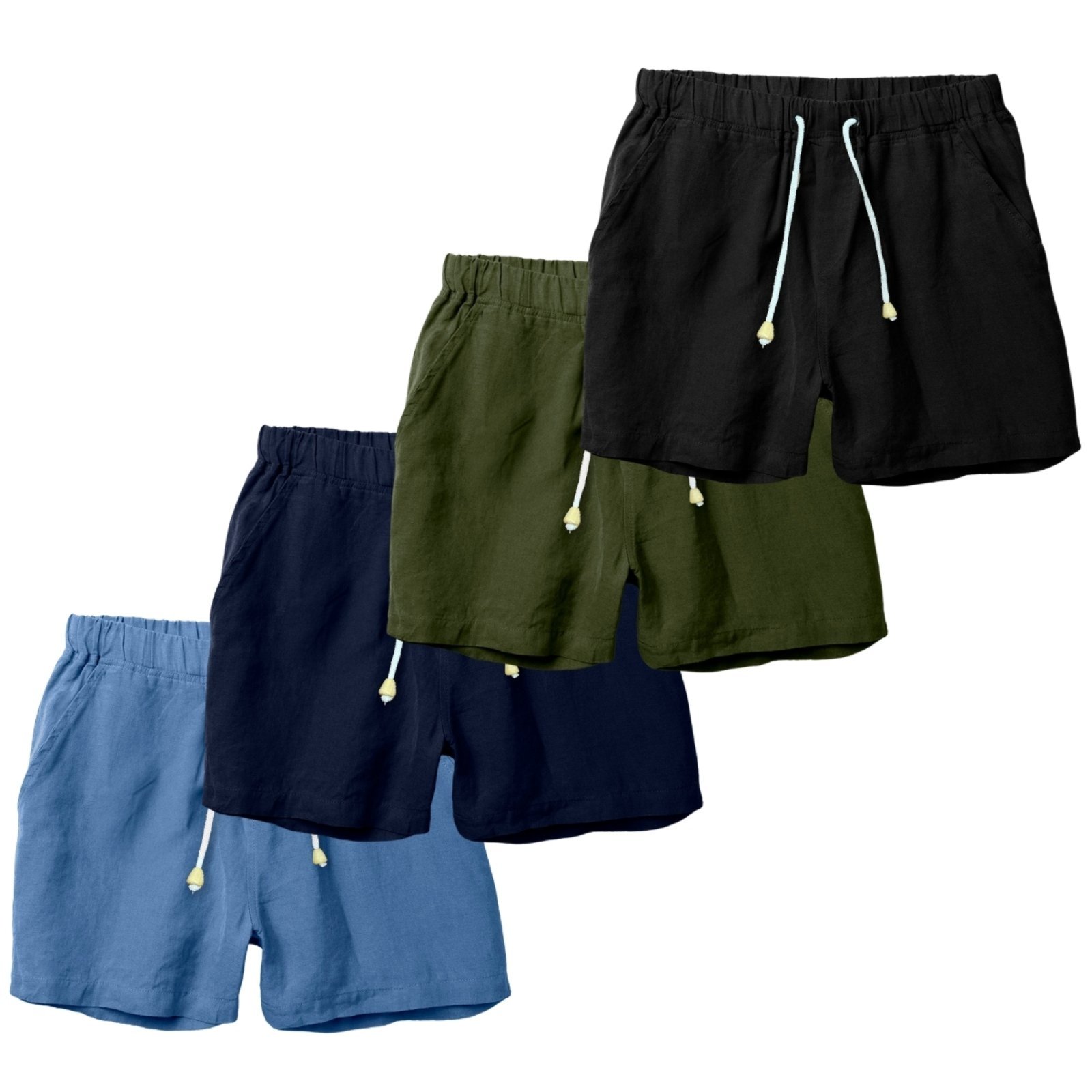Kit 4 Shorts Linho Premium Bermuda Masculina Moda Praia Luxo