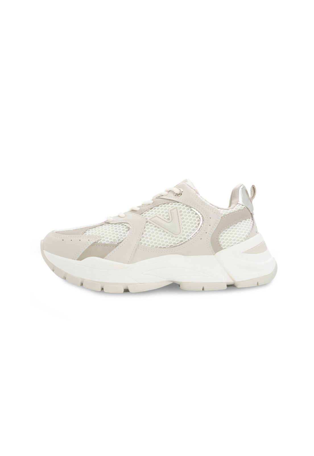 Vista 3 Tênis Casual Via Marte e Meia VM25-14001 Prata branco VIA MARTE branco