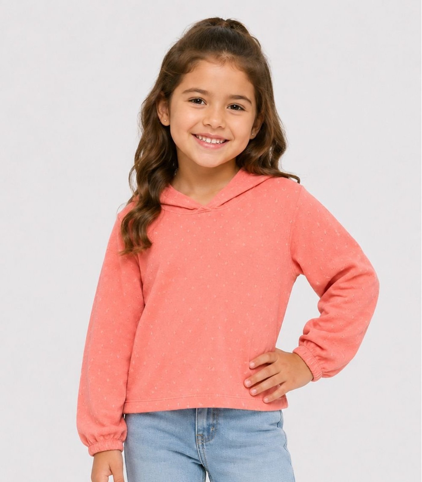 Infantil - Blusão Com Capuz Menina Select Rosa