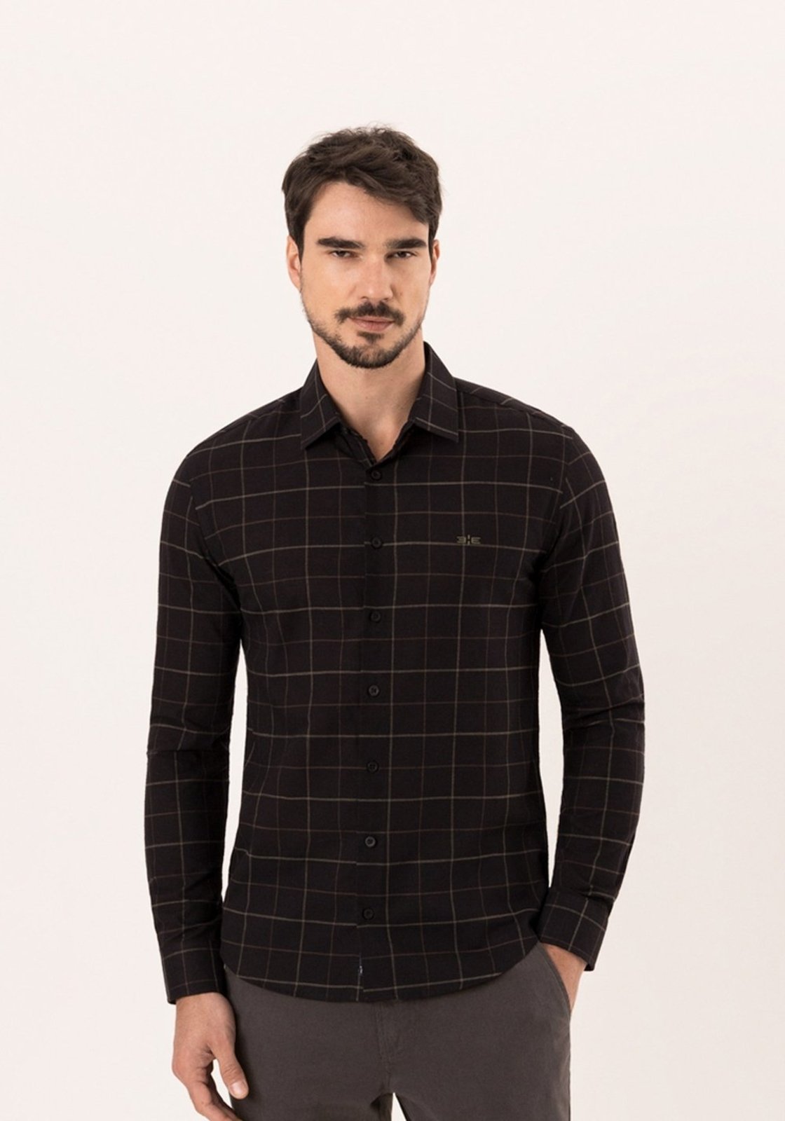 Camisa De Mangas Longas Em Tecido De Algodão