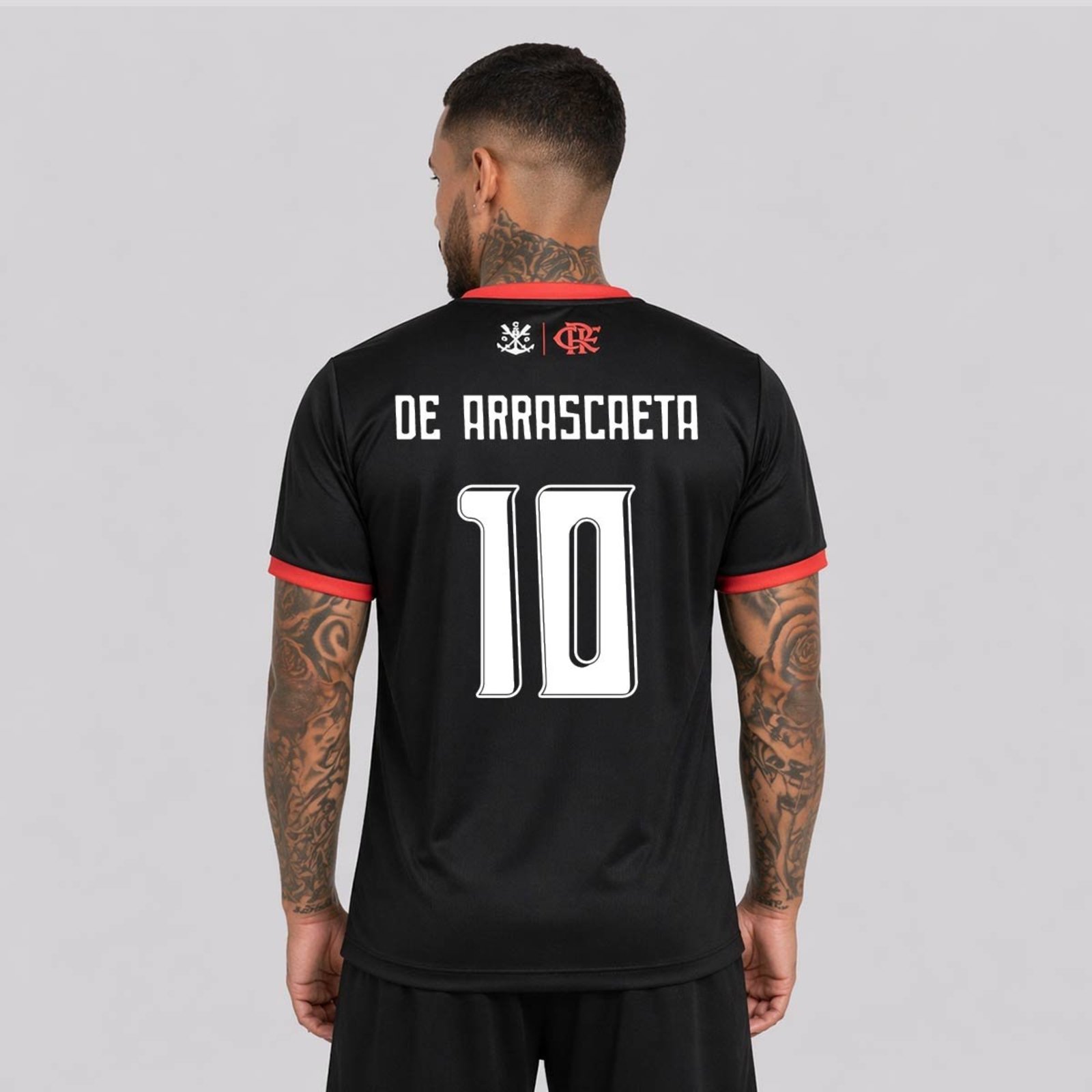 Camisa Flamengo Emoção Vermelha e Preta 10 De Arrascaeta