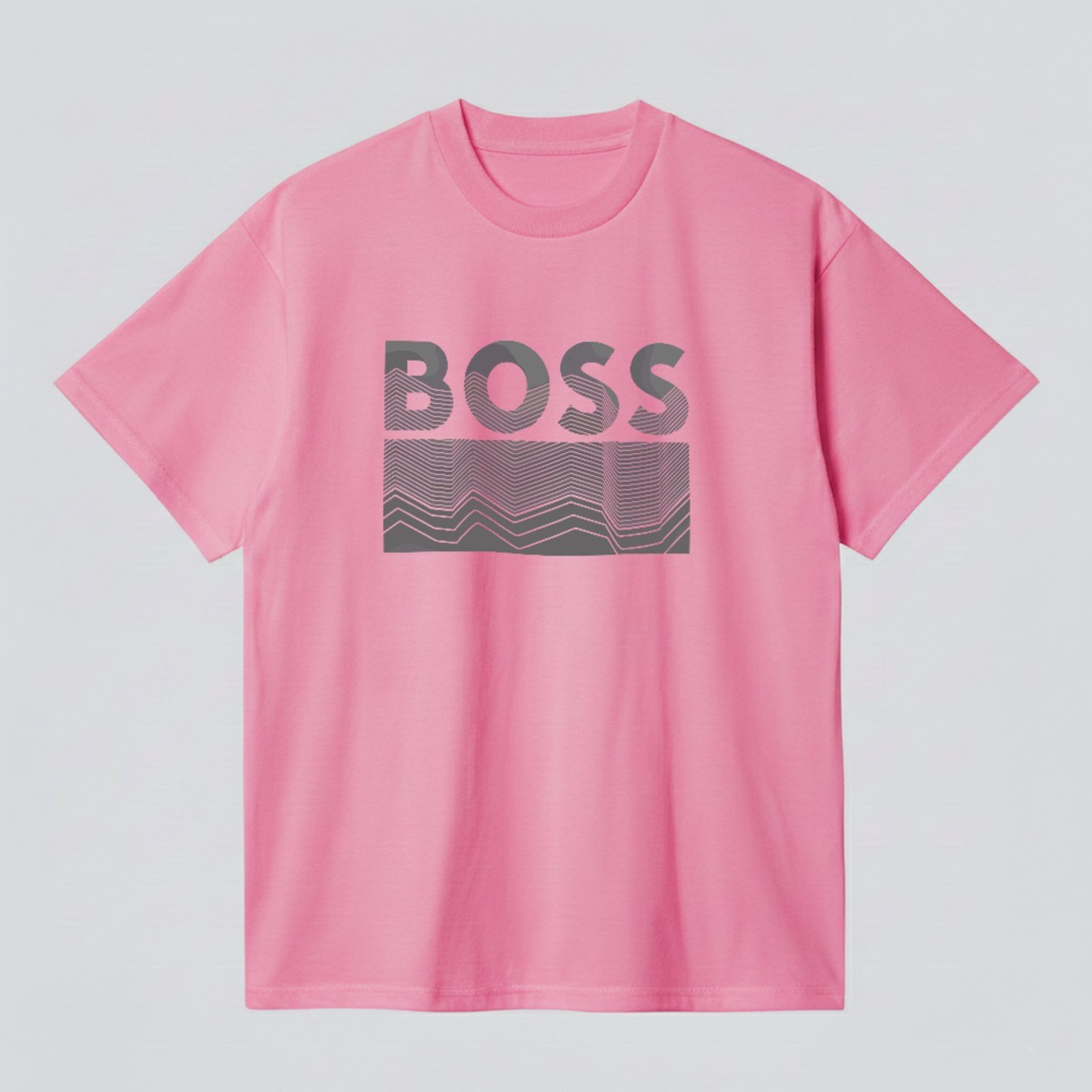 Camiseta Básica Boss Estampa Ondulado Urbano Geométrico Street Rosa