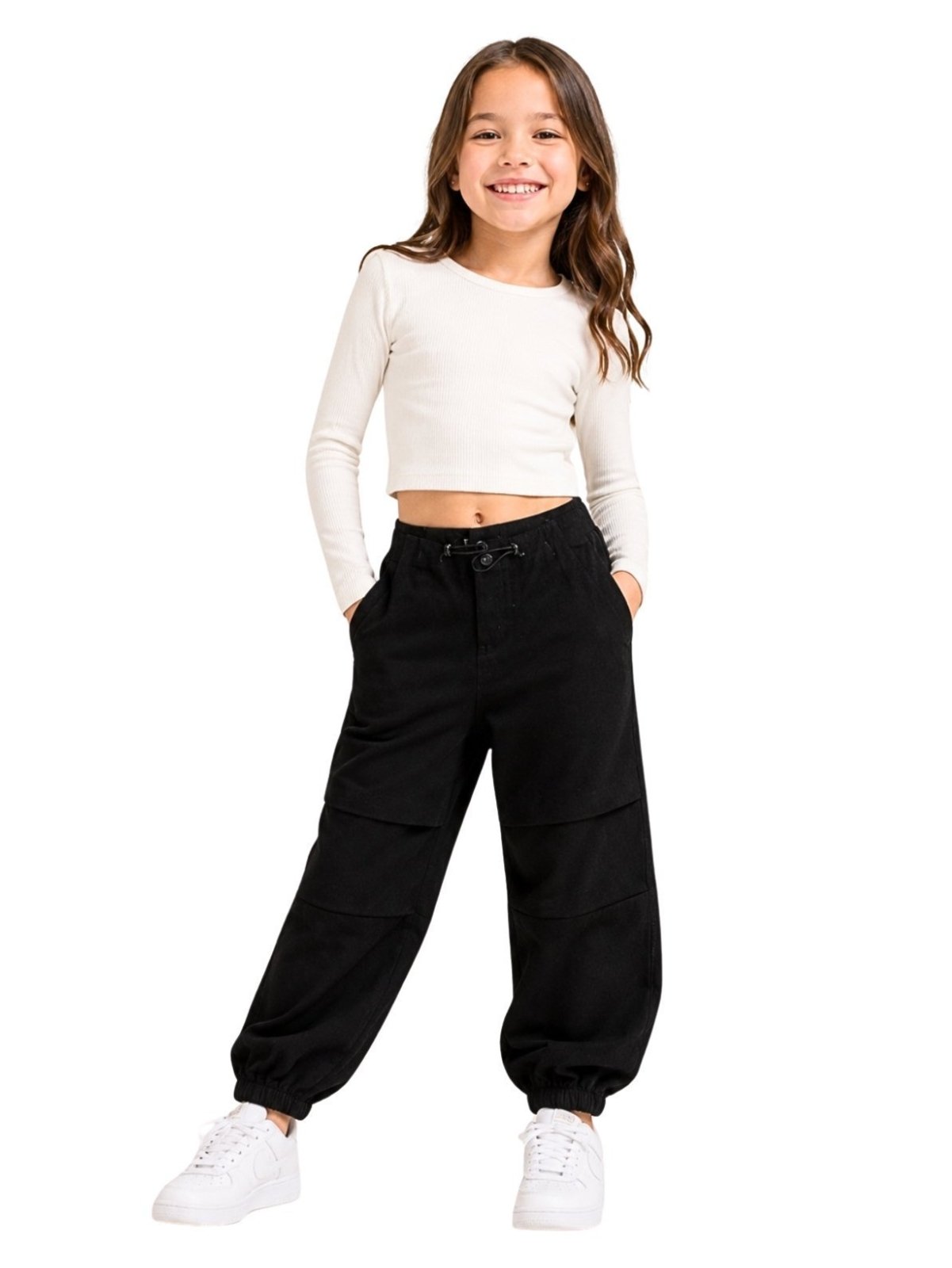 Infantil – Calça Sarja Preta Parachute Feminina