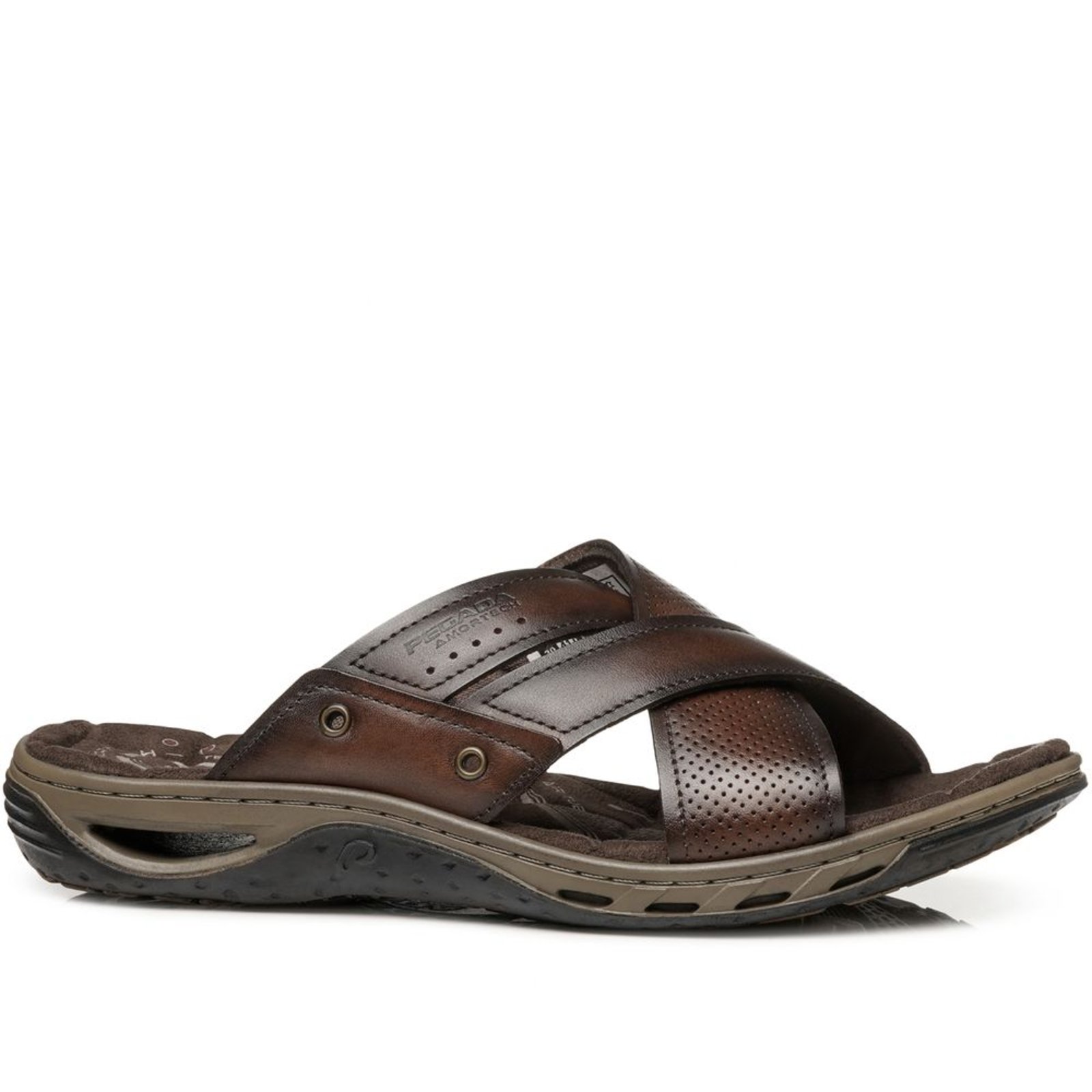 Chinelo Pegada Masculino em Couro Pinhão 131675-01 Chinelo Pegada Masculino em Couro Pinhão 131675-01 37