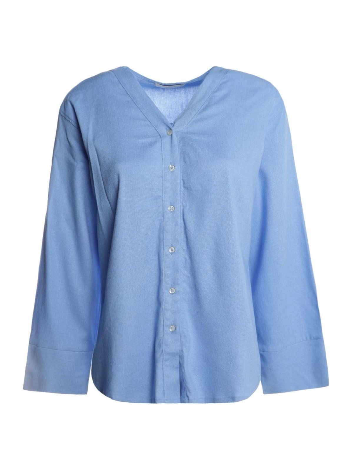 Vista 2 Camisa Linho Oversized Autentique Feminina azul Autentique azul