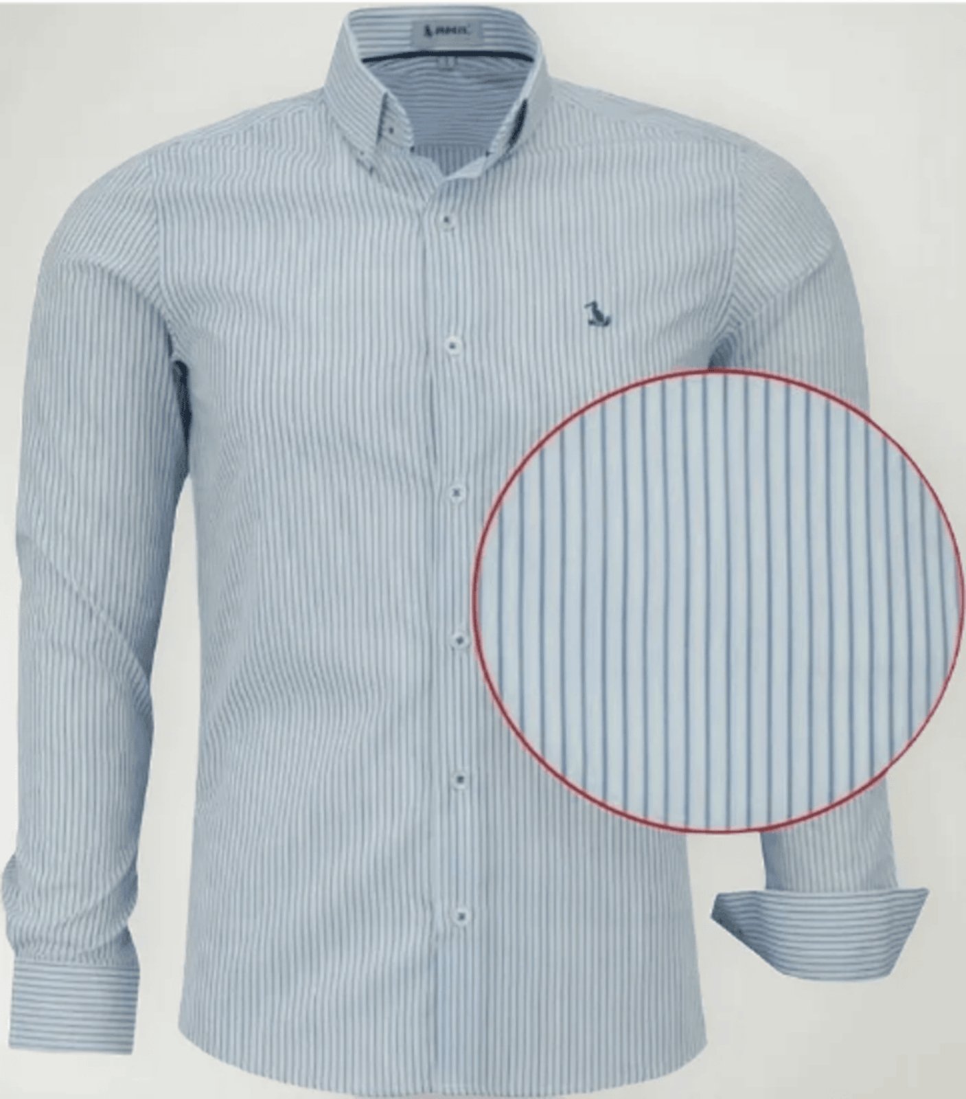 Camisa Social Amil Slim Rezon Listrada Algodão Macia Manga Longa Luxo Royal