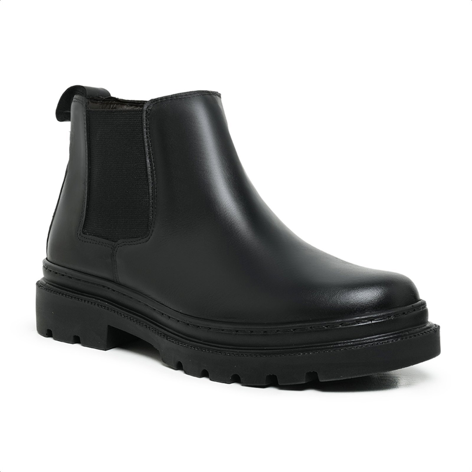 Bota Chesea Masculina Malbork em Couro Preto com Solado de Borracha 69700P