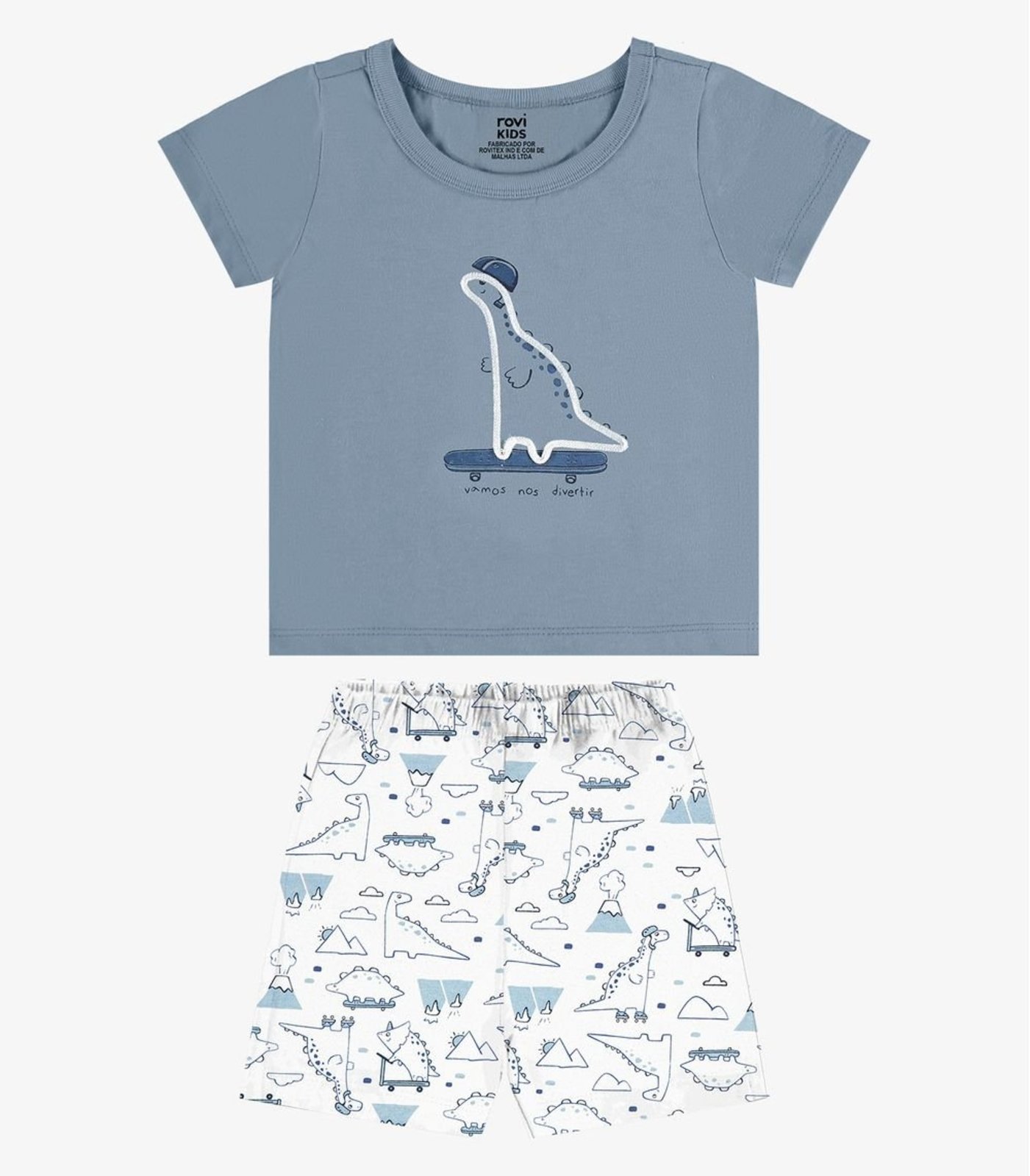Infantil - Conjunto Camiseta Com Bermuda Rovi Azul