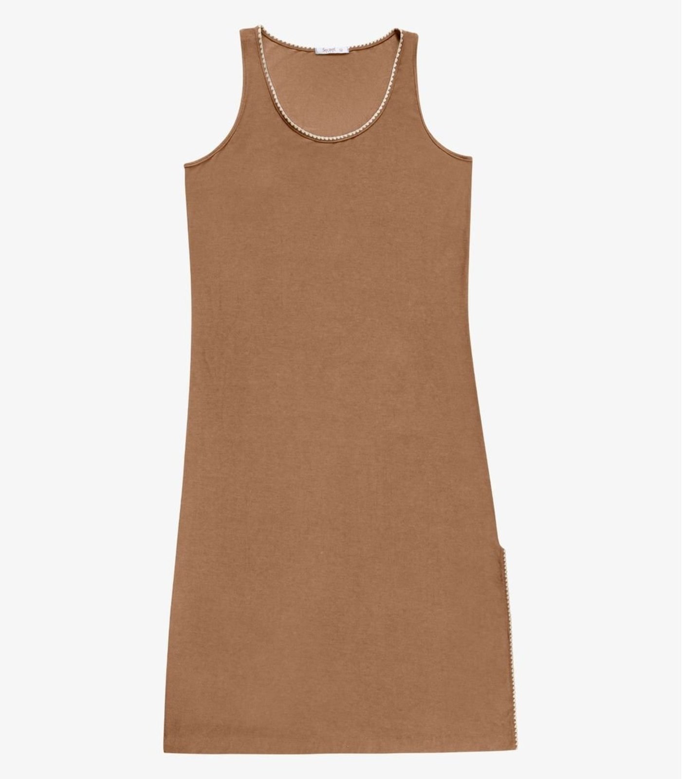 Vestido Midi Com Detalhe Ponto Concha Secret Glam Marrom